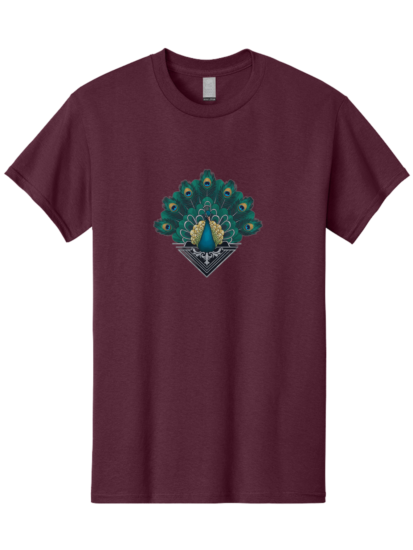 Peacock-Design Men'S Graphic Tee, 100% Cotton, Comfortable Casual Summer Wear, Machine Washable, Peacock, Vibrant Plumage, Blue And Gold Feathers, Ornate Design, Majestic Bird, Display Of Feathers, Symbolic Beauty, Elegant Pattern Bab104 15