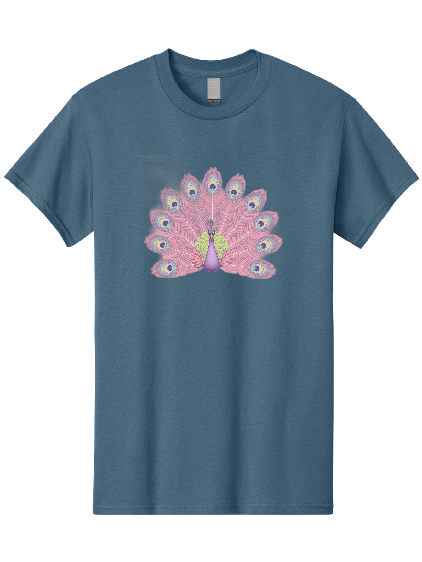 Peacock-Display-1 Men'S Graphic Tee, 100% Cotton, Comfortable Casual Summer Wear, Machine Washable, Peacock With Full Plumage, Vibrant Feathers, Pink And Purple Hues, Green And Blue Accents, Eye-Catching Display, Majestic Bird, Bab105 13