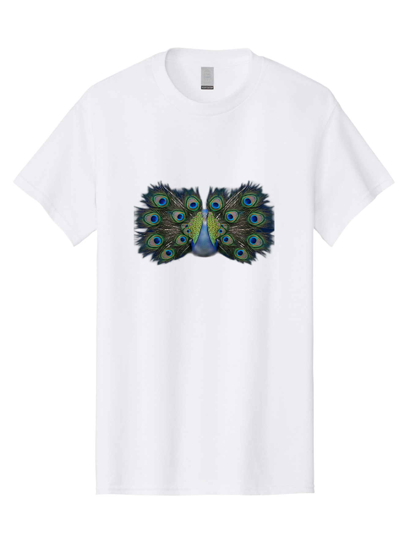Peacock-Display Men'S Graphic Tee, 100% Cotton, Comfortable Casual Summer Wear, Machine Washable, Peacock, Vibrant Plumage, Blue And Green Feathers, Eye-Catching, Majestic Bird, Colorful Display, Intricate Patterns, Bird Of Paradise, Bab106 7