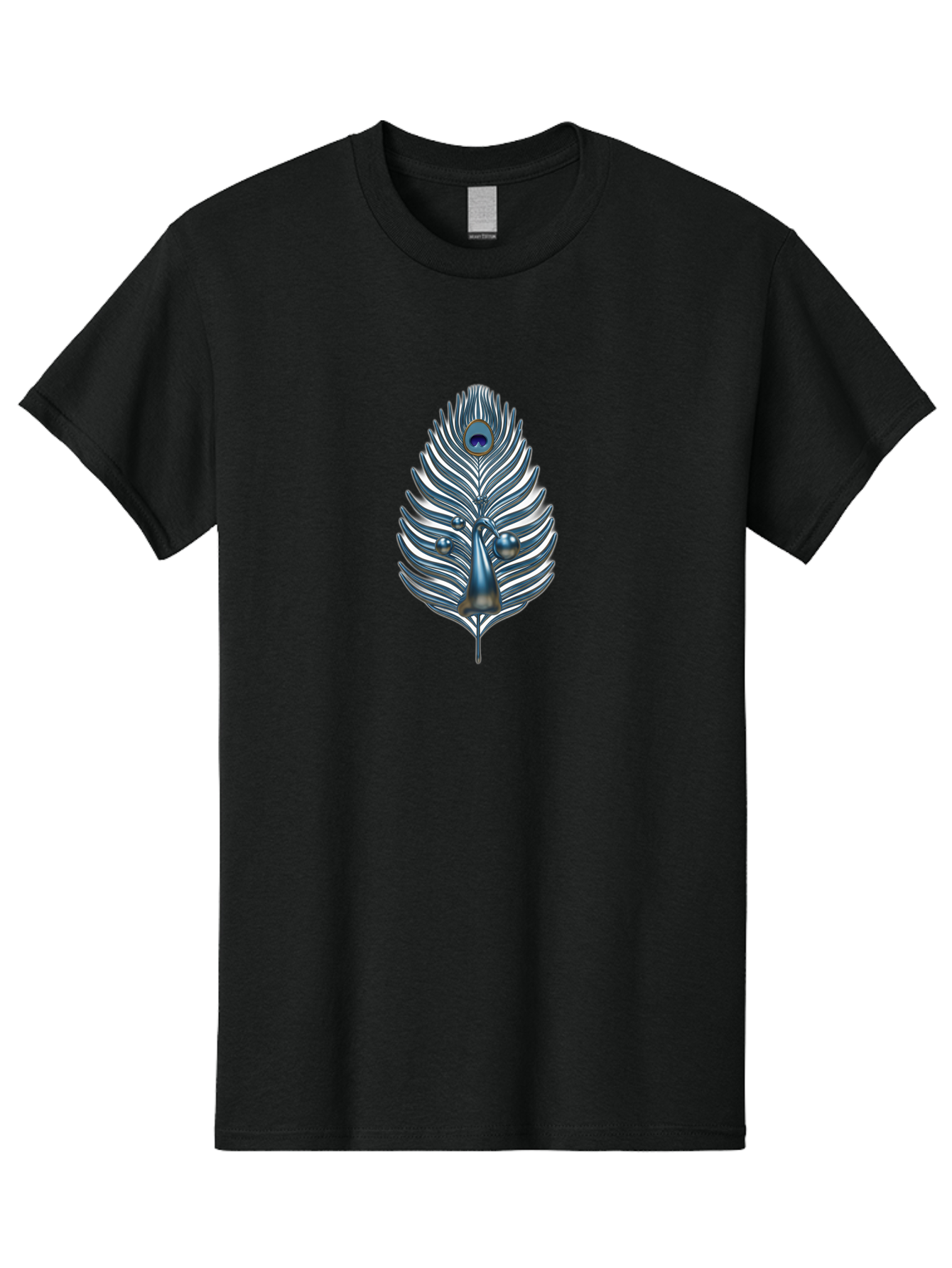 Peacock-Feather-10 Men'S Graphic Tee, 100% Cotton, Comfortable Casual Summer Wear, Machine Washable, Luxury Feather, Peacock Plumage, Ornate Design, Metallic Sheen, Vibrant Blue Eye, 3D Effect, Decorative Element, Chrome Accents, Bab108 27