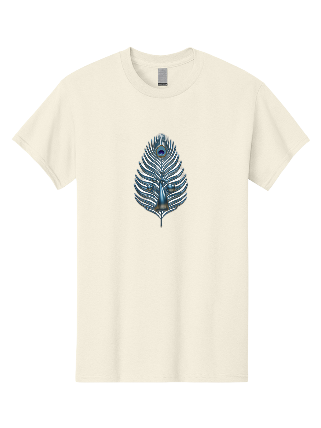 Peacock-Feather-10 Men'S Graphic Tee, 100% Cotton, Comfortable Casual Summer Wear, Machine Washable, Luxury Feather, Peacock Plumage, Ornate Design, Metallic Sheen, Vibrant Blue Eye, 3D Effect, Decorative Element, Chrome Accents, Bab108 5