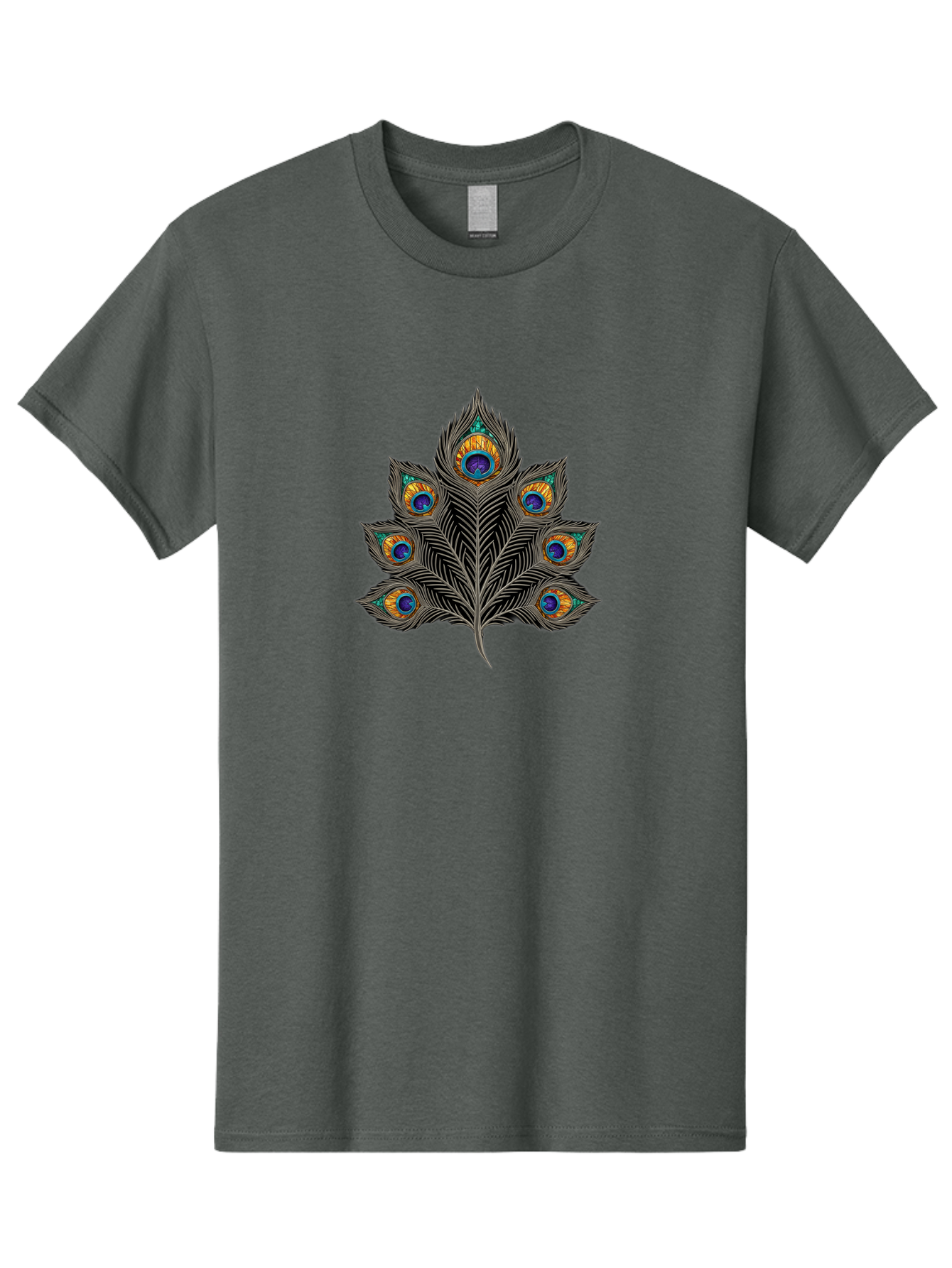 Peacock-Feather-11 Men'S Graphic Tee, 100% Cotton, Comfortable Casual Summer Wear, Machine Washable, Vibrant Peacock Feather, Colorful Plumage, Blue And Orange Eyespots, Intricate Details, Ornate Pattern, Majestic Bird, Symbolic Feather, Bab109 19