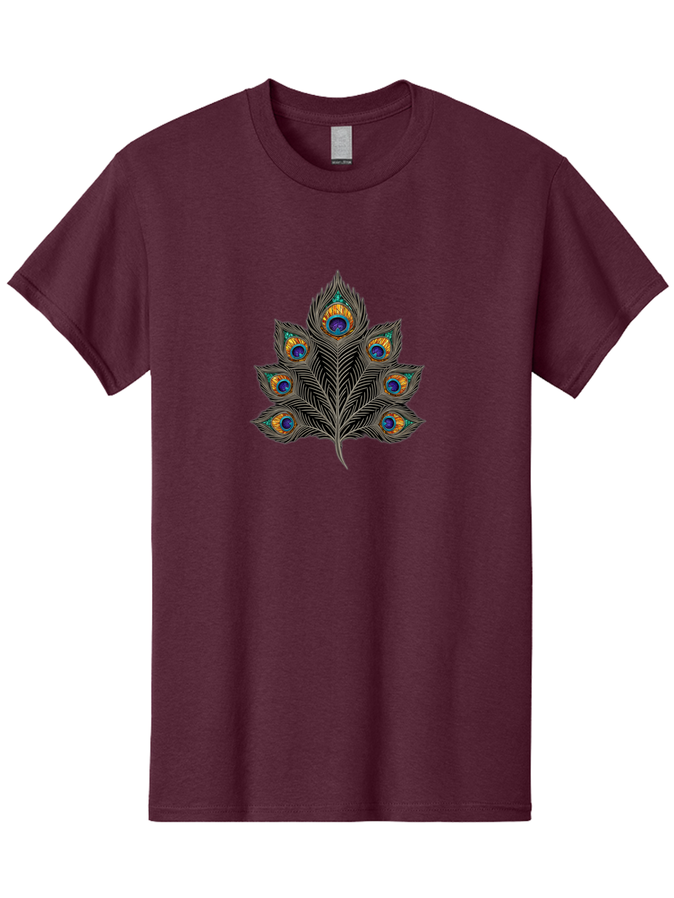 Peacock-Feather-11 Men'S Graphic Tee, 100% Cotton, Comfortable Casual Summer Wear, Machine Washable, Vibrant Peacock Feather, Colorful Plumage, Blue And Orange Eyespots, Intricate Details, Ornate Pattern, Majestic Bird, Symbolic Feather, Bab109 15
