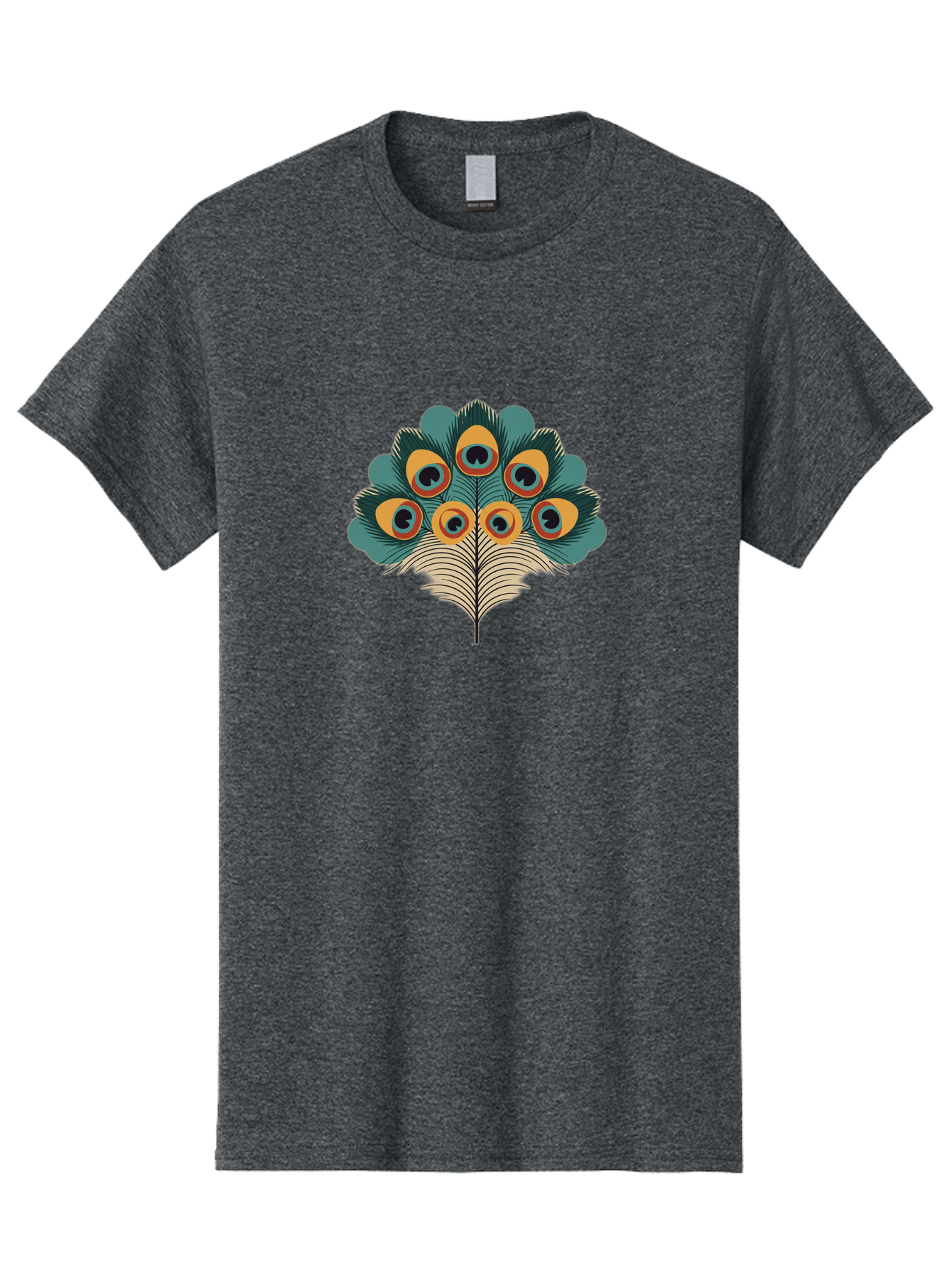 Peacock-Feather-2 Men'S Graphic Tee, 100% Cotton, Comfortable Casual Summer Wear, Machine Washable, Peacock Feather, Colorful Plumage, Vibrant Colors, Eye-Catching Design, Ornate Patterns, Exotic Beauty, Symbolic Imagery, Decorative Art Bab110 9