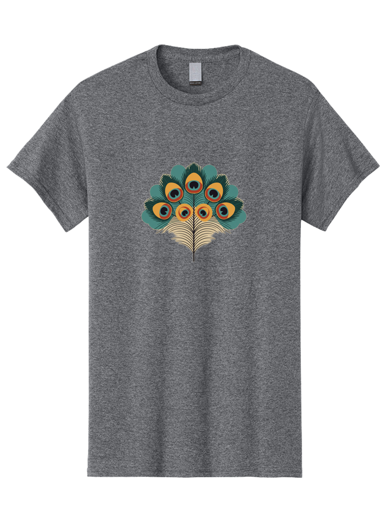 Peacock-Feather-2 Men'S Graphic Tee, 100% Cotton, Comfortable Casual Summer Wear, Machine Washable, Peacock Feather, Colorful Plumage, Vibrant Colors, Eye-Catching Design, Ornate Patterns, Exotic Beauty, Symbolic Imagery, Decorative Art Bab110 11