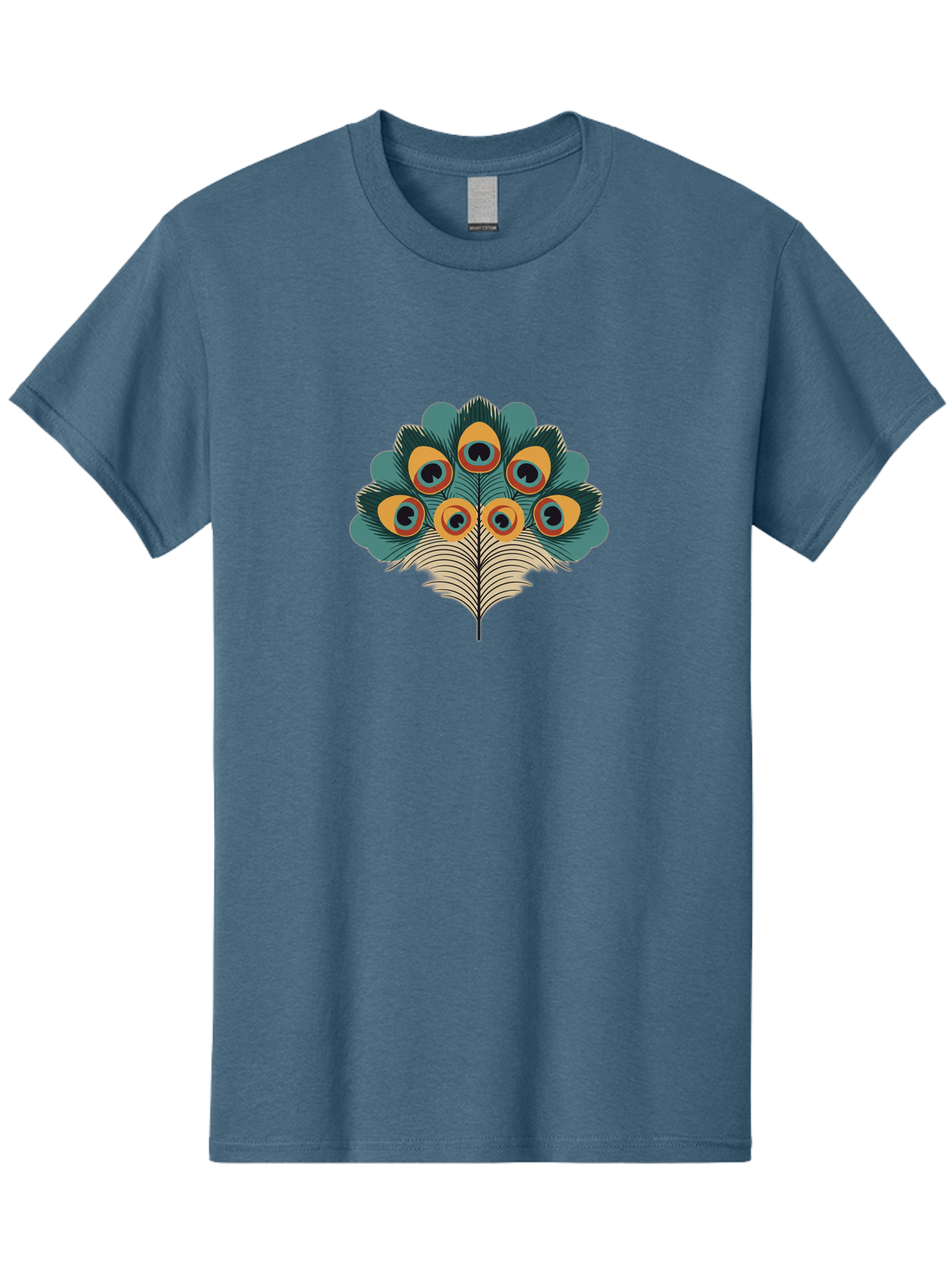 Peacock-Feather-2 Men'S Graphic Tee, 100% Cotton, Comfortable Casual Summer Wear, Machine Washable, Peacock Feather, Colorful Plumage, Vibrant Colors, Eye-Catching Design, Ornate Patterns, Exotic Beauty, Symbolic Imagery, Decorative Art Bab110 13