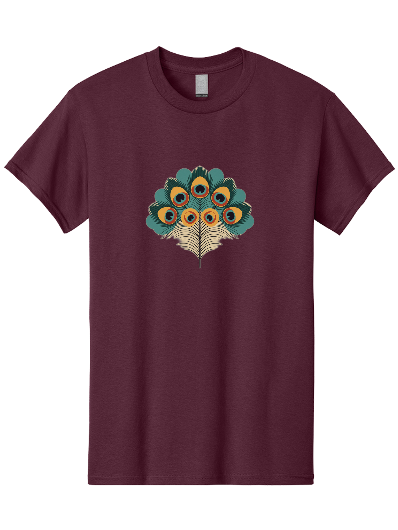 Peacock-Feather-2 Men'S Graphic Tee, 100% Cotton, Comfortable Casual Summer Wear, Machine Washable, Peacock Feather, Colorful Plumage, Vibrant Colors, Eye-Catching Design, Ornate Patterns, Exotic Beauty, Symbolic Imagery, Decorative Art Bab110 15