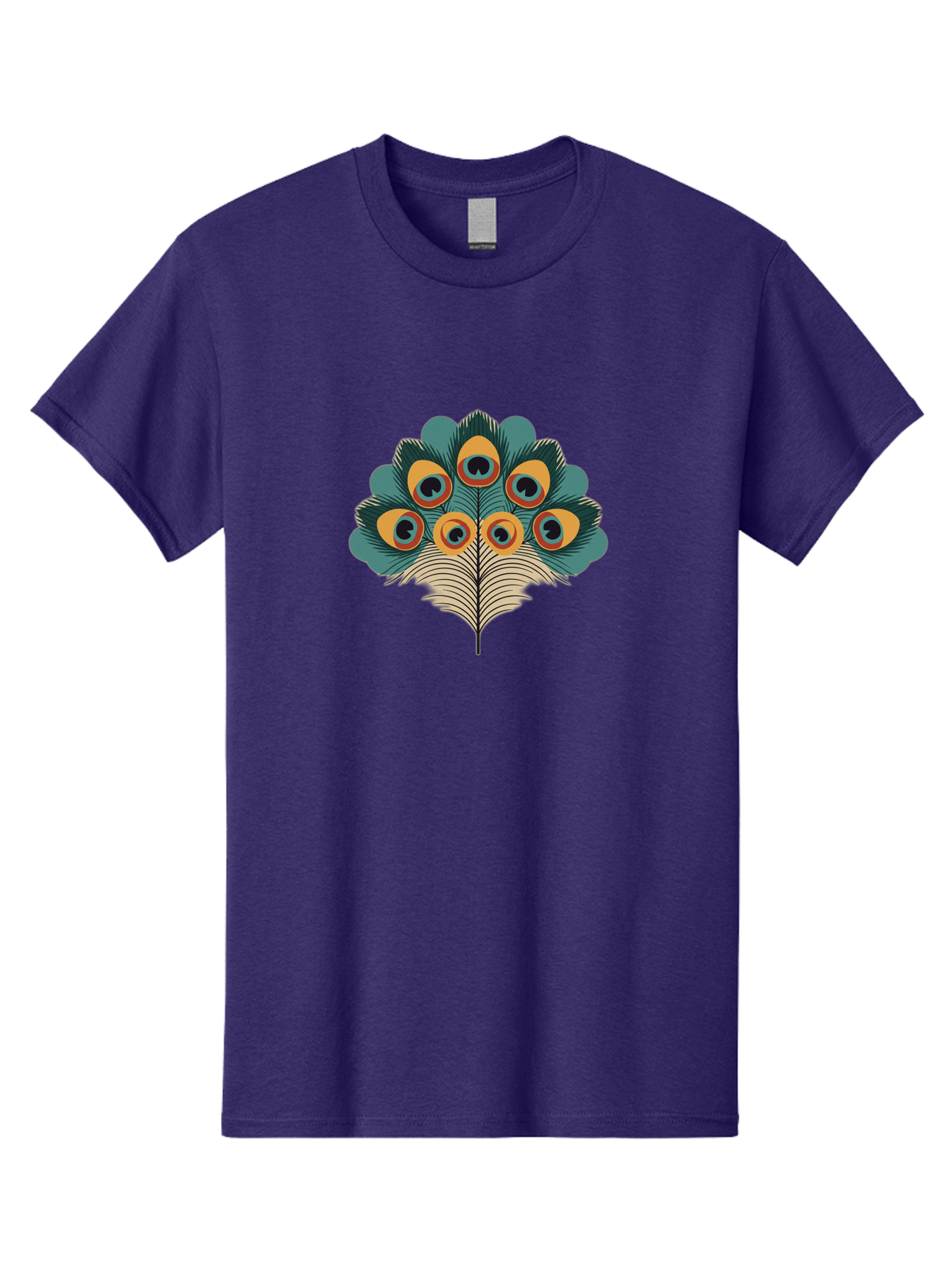 Peacock-Feather-2 Men'S Graphic Tee, 100% Cotton, Comfortable Casual Summer Wear, Machine Washable, Peacock Feather, Colorful Plumage, Vibrant Colors, Eye-Catching Design, Ornate Patterns, Exotic Beauty, Symbolic Imagery, Decorative Art Bab110 23