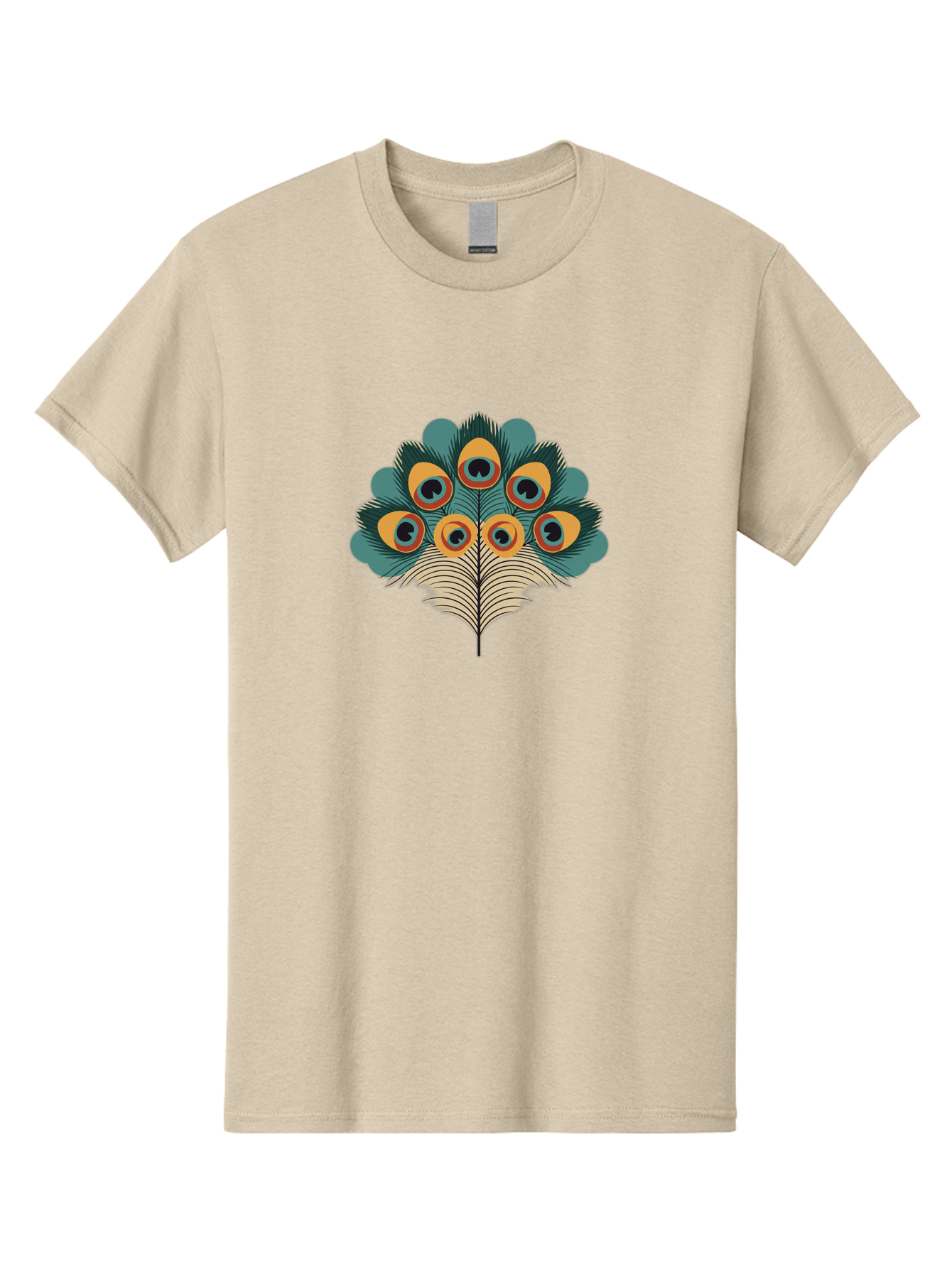 Peacock-Feather-2 Men'S Graphic Tee, 100% Cotton, Comfortable Casual Summer Wear, Machine Washable, Peacock Feather, Colorful Plumage, Vibrant Colors, Eye-Catching Design, Ornate Patterns, Exotic Beauty, Symbolic Imagery, Decorative Art Bab110 3
