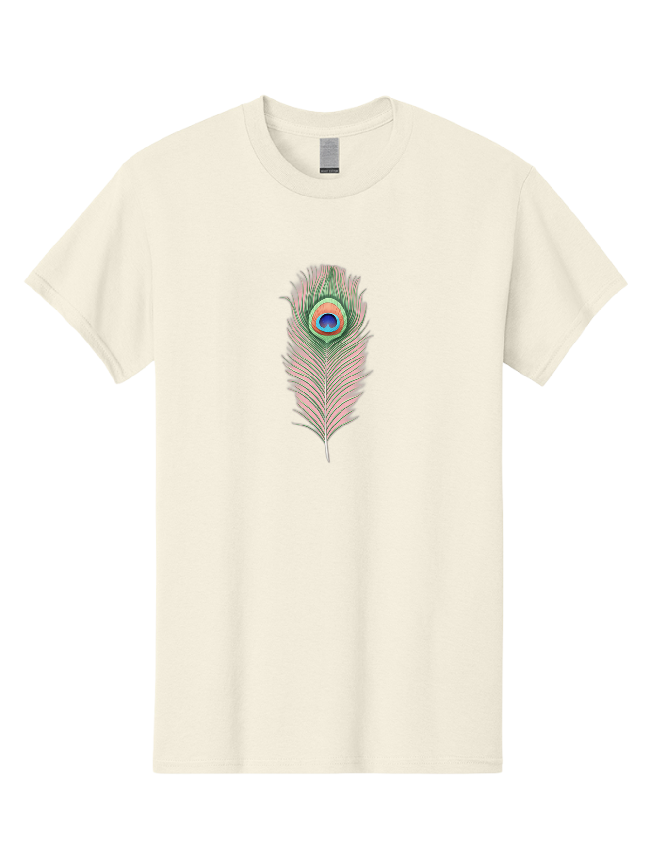 Peacock-Feather-3 Men'S Graphic Tee, 100% Cotton, Comfortable Casual Summer Wear, Machine Washable, Peacock Feather Illustration, Colorful Plumage, Vibrant Eye, Bird Anatomy, Nature Graphics, Exotic Design, Ornamental Art, Bab111 5