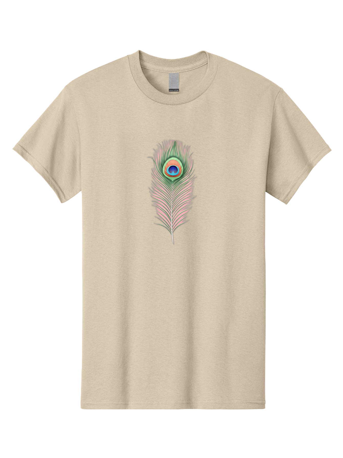 Peacock-Feather-3 Men'S Graphic Tee, 100% Cotton, Comfortable Casual Summer Wear, Machine Washable, Peacock Feather Illustration, Colorful Plumage, Vibrant Eye, Bird Anatomy, Nature Graphics, Exotic Design, Ornamental Art, Bab111 3