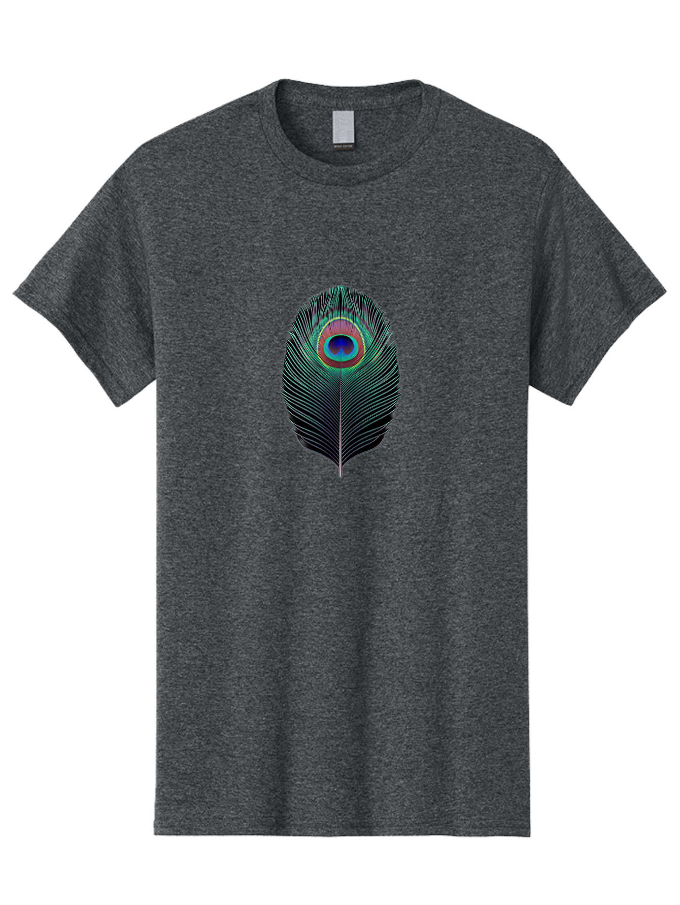 Peacock-Feather-7 Men'S Graphic Tee, 100% Cotton, Comfortable Casual Summer Wear, Machine Washable, Peacock Feather, Vibrant Colors, Blue, Red, And Turquoise Eye, Black And White Stripes, Majestic Plumage, Exotic Bird, Colorful Pattern, Bab115 9