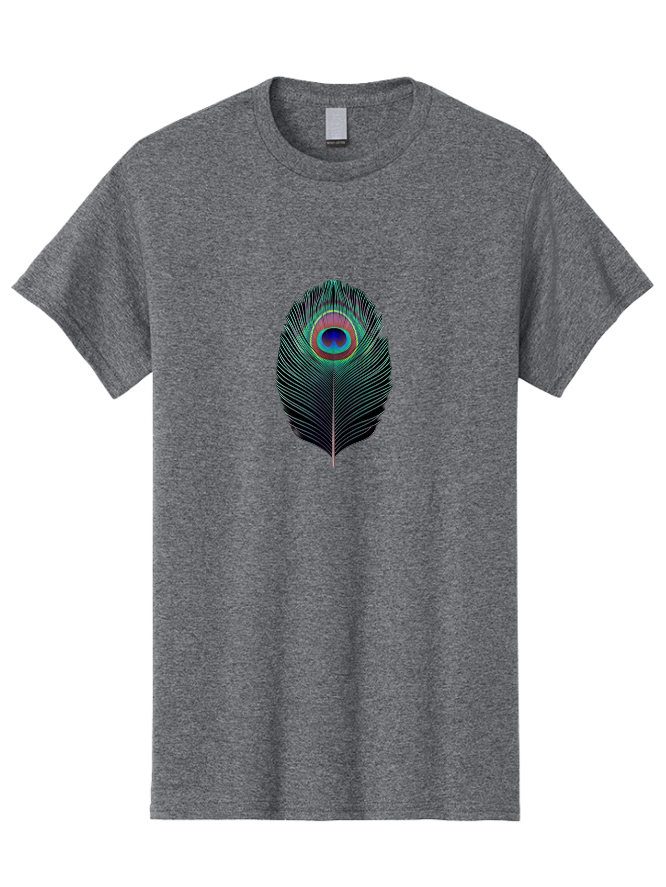 Peacock-Feather-7 Men'S Graphic Tee, 100% Cotton, Comfortable Casual Summer Wear, Machine Washable, Peacock Feather, Vibrant Colors, Blue, Red, And Turquoise Eye, Black And White Stripes, Majestic Plumage, Exotic Bird, Colorful Pattern, Bab115 11
