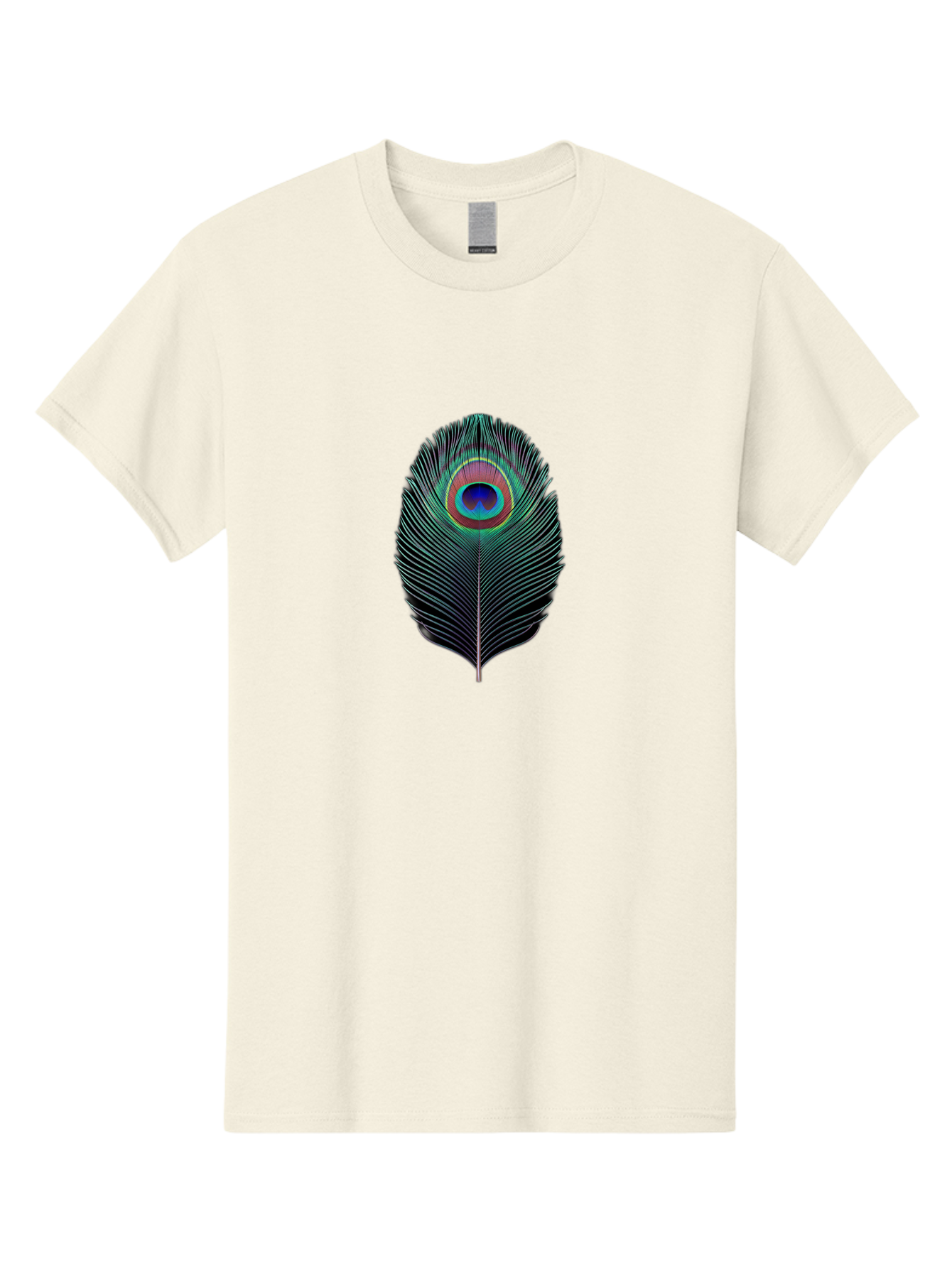 Peacock-Feather-7 Men'S Graphic Tee, 100% Cotton, Comfortable Casual Summer Wear, Machine Washable, Peacock Feather, Vibrant Colors, Blue, Red, And Turquoise Eye, Black And White Stripes, Majestic Plumage, Exotic Bird, Colorful Pattern, Bab115 5