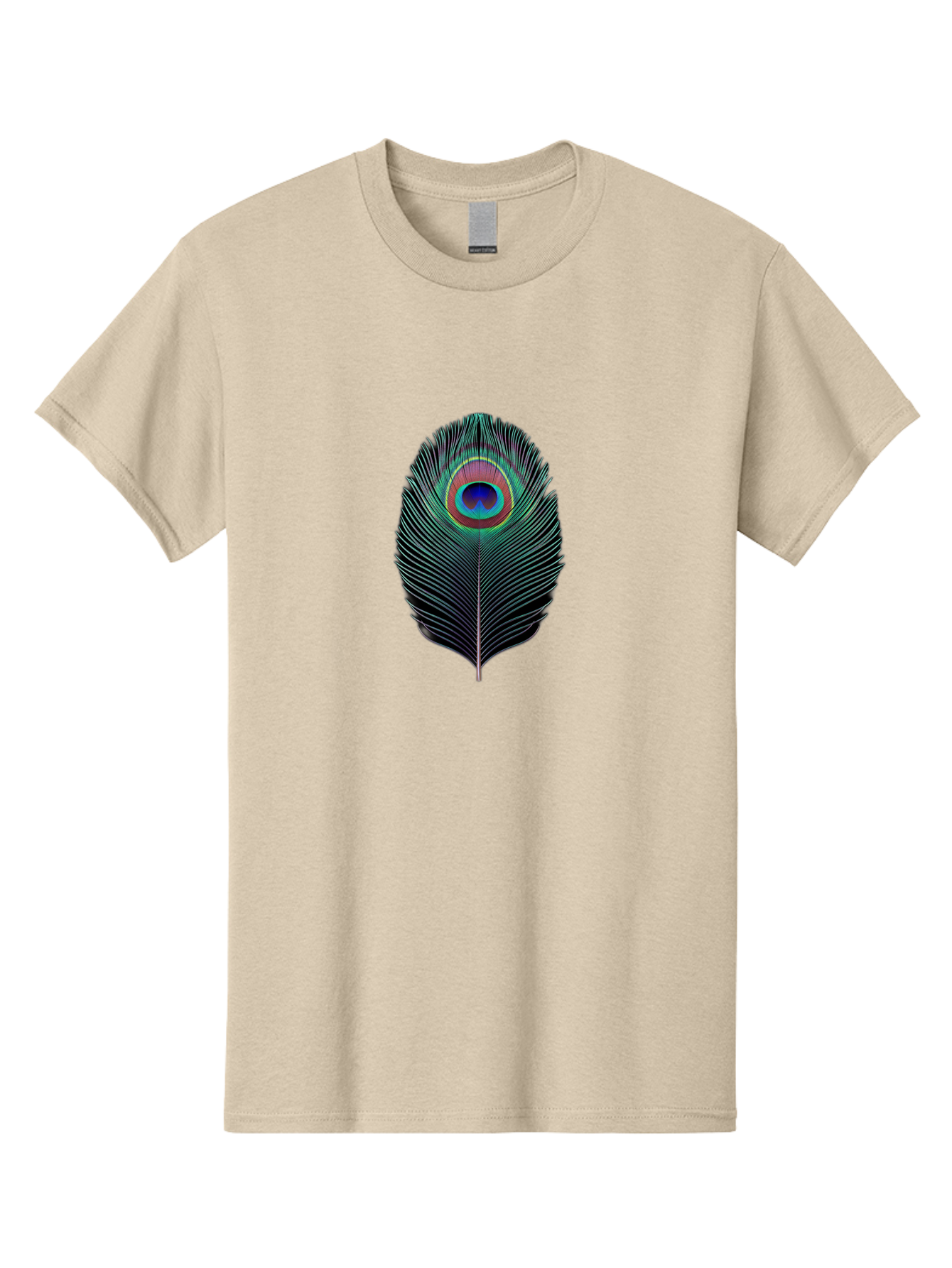 Peacock-Feather-7 Men'S Graphic Tee, 100% Cotton, Comfortable Casual Summer Wear, Machine Washable, Peacock Feather, Vibrant Colors, Blue, Red, And Turquoise Eye, Black And White Stripes, Majestic Plumage, Exotic Bird, Colorful Pattern, Bab115 3