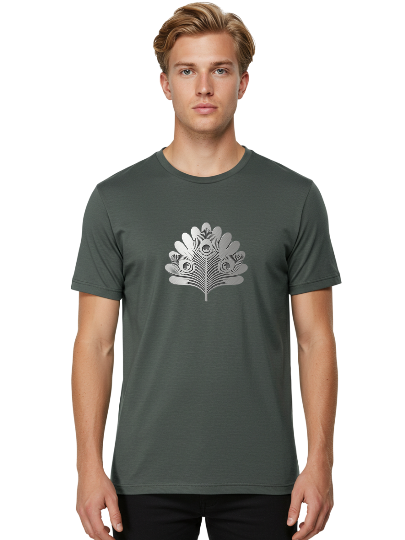 Peacock-Feather-9 Men'S Graphic Tee, 100% Cotton, Comfortable Casual Summer Wear, Machine Washable, Symbolic Design, Ornate Patterns, Feathered Motifs, Elegant Graphics, Detailed Artwork, Stylish Emblem, Luxury Icon, Decorative Elements Bab117 20