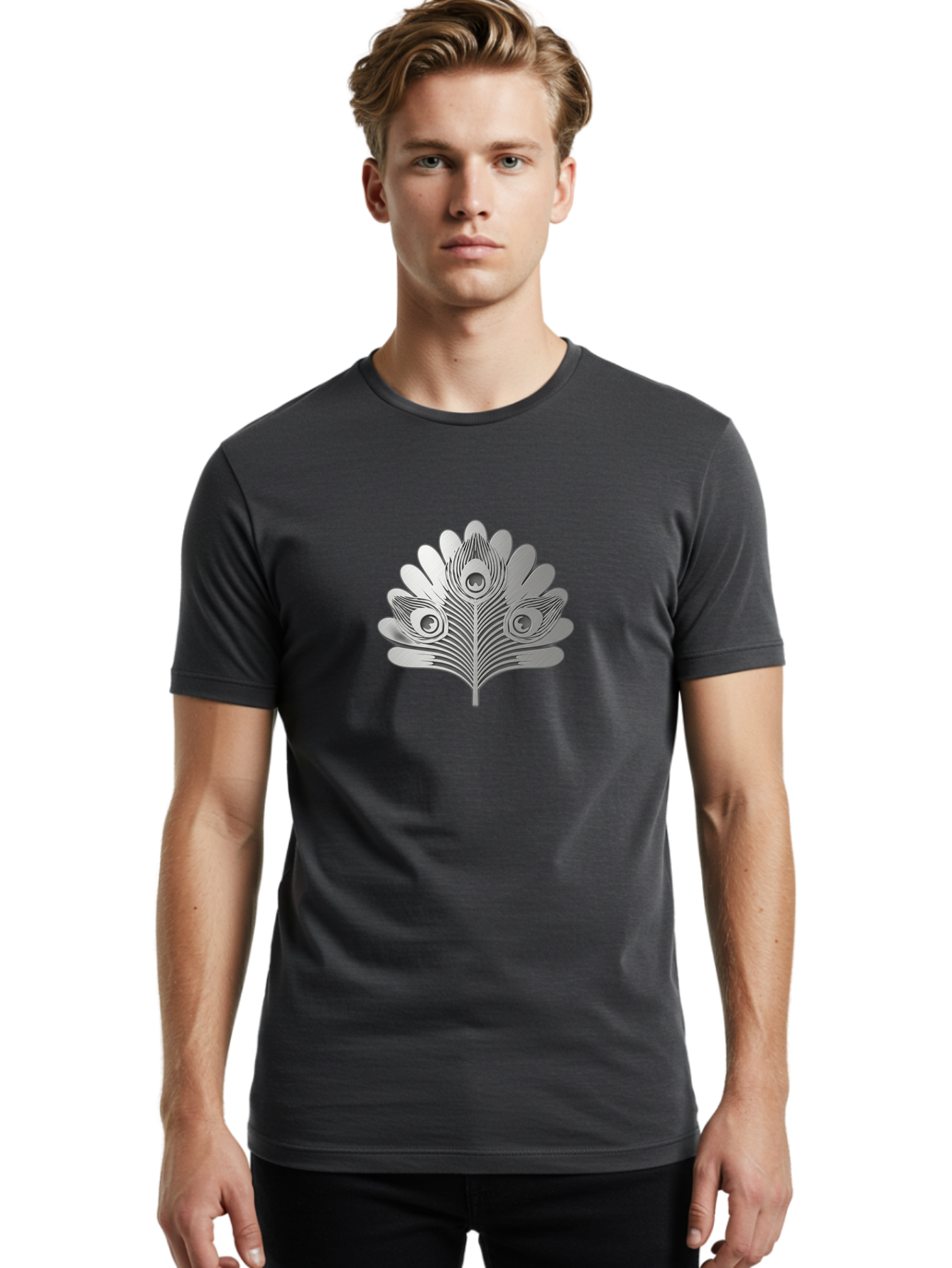 Peacock-Feather-9 Men'S Graphic Tee, 100% Cotton, Comfortable Casual Summer Wear, Machine Washable, Symbolic Design, Ornate Patterns, Feathered Motifs, Elegant Graphics, Detailed Artwork, Stylish Emblem, Luxury Icon, Decorative Elements Bab117 10