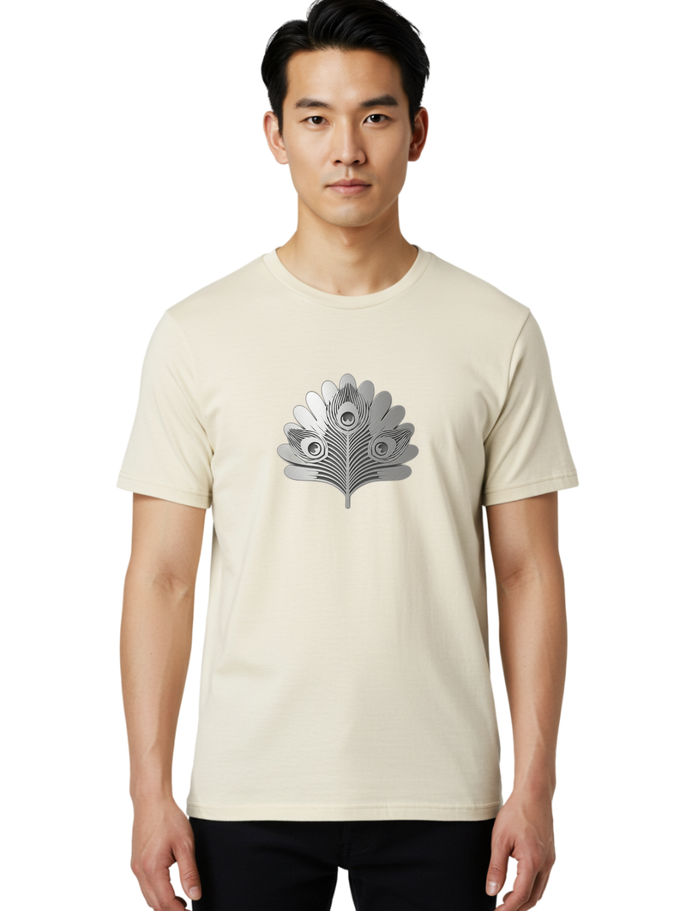 Peacock-Feather-9 Men'S Graphic Tee, 100% Cotton, Comfortable Casual Summer Wear, Machine Washable, Symbolic Design, Ornate Patterns, Feathered Motifs, Elegant Graphics, Detailed Artwork, Stylish Emblem, Luxury Icon, Decorative Elements Bab117 6