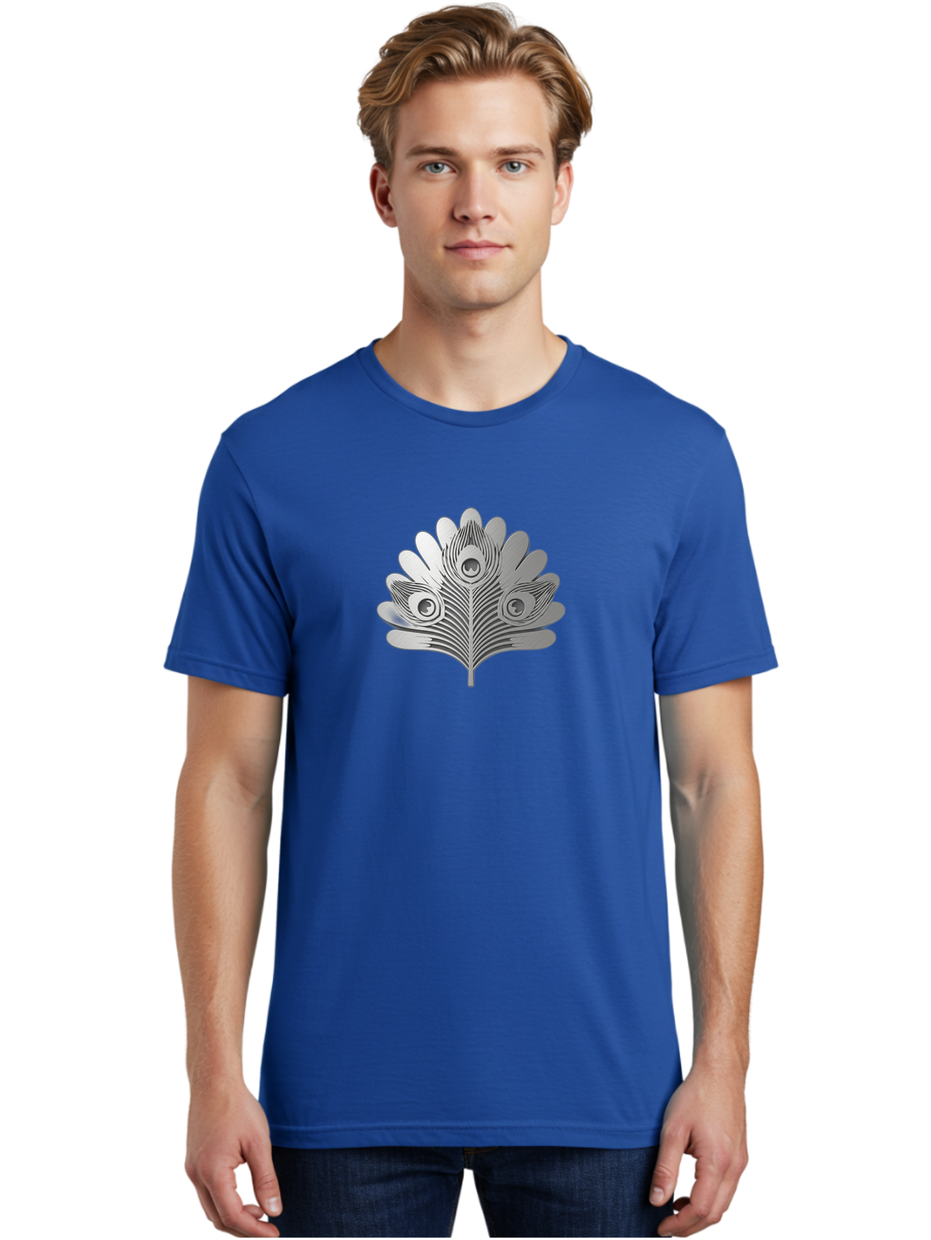 Peacock-Feather-9 Men'S Graphic Tee, 100% Cotton, Comfortable Casual Summer Wear, Machine Washable, Symbolic Design, Ornate Patterns, Feathered Motifs, Elegant Graphics, Detailed Artwork, Stylish Emblem, Luxury Icon, Decorative Elements Bab117 30
