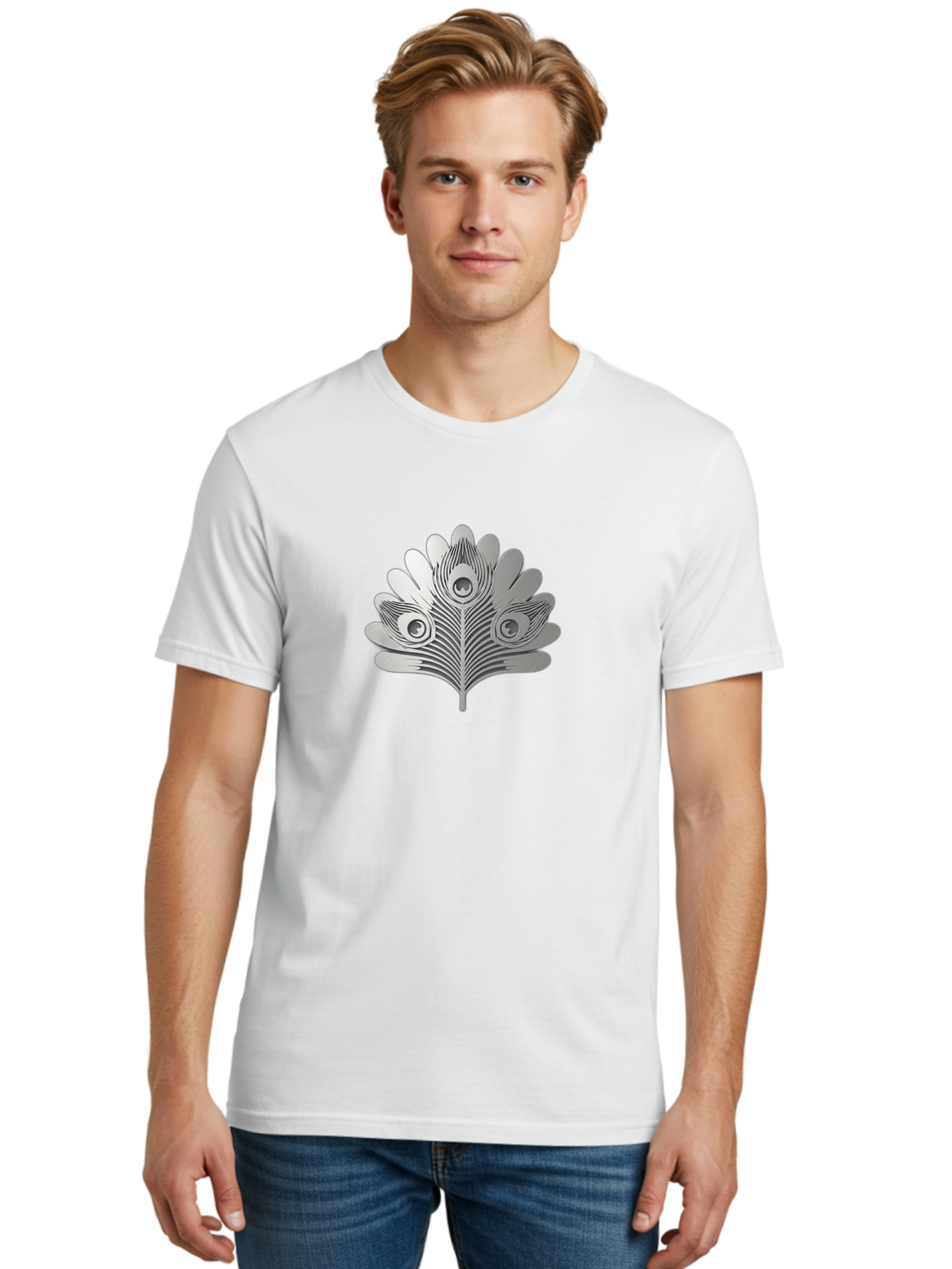 Peacock-Feather-9 Men'S Graphic Tee, 100% Cotton, Comfortable Casual Summer Wear, Machine Washable, Symbolic Design, Ornate Patterns, Feathered Motifs, Elegant Graphics, Detailed Artwork, Stylish Emblem, Luxury Icon, Decorative Elements Bab117 8