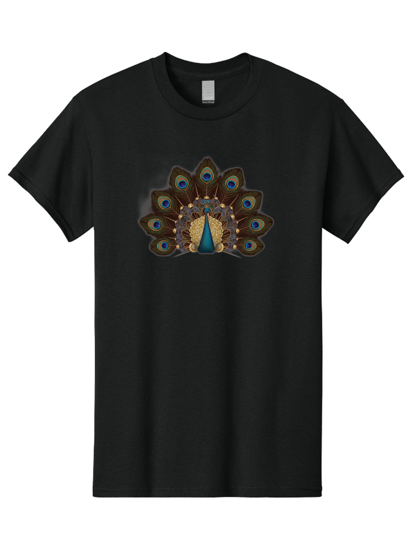 Peacock-Feather-Display Men'S Graphic Tee, 100% Cotton, Comfortable Casual Summer Wear, Machine Washable, Peacock, Bird, Feathers, Blue Eyes, Golden Plumage, Royal Bird, Majestic Creature, Intricate Details, Vibrant Colors, Exotic Beauty Bab118 27