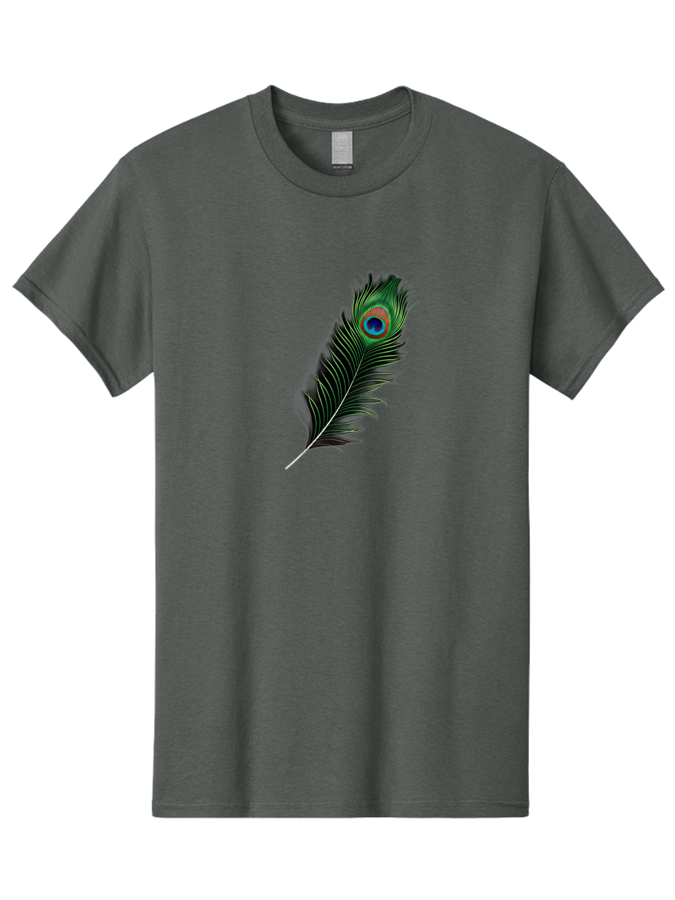 Peacock-Feather Men'S Graphic Tee, 100% Cotton, Comfortable Casual Summer Wear, Machine Washable, Peacock Feather, Bird Feather, Colorful Plumage, Vibrant Colors, Intricate Patterns, Natural Beauty, Symbolic Meaning, Ornamental Decoration, Bab119 19