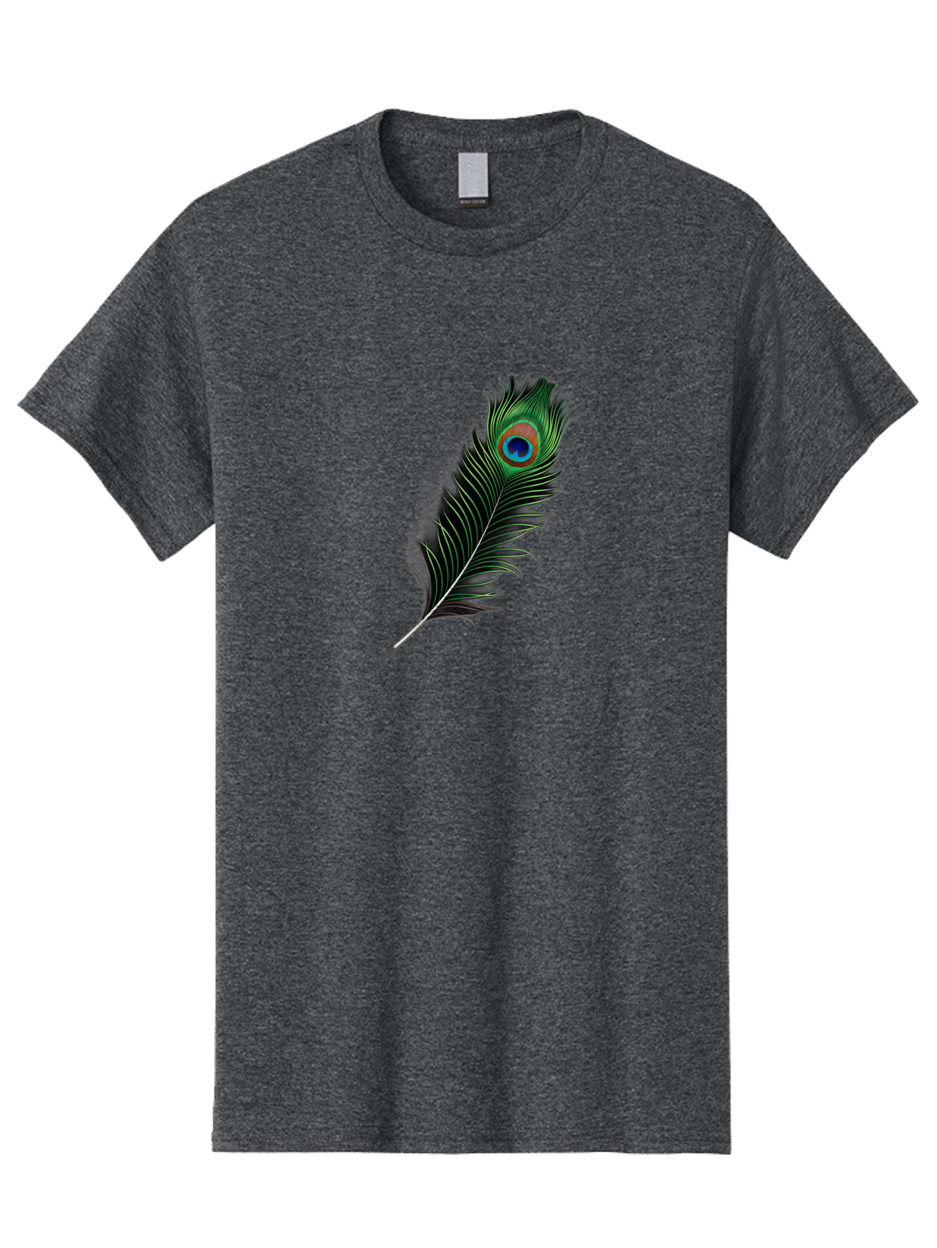Peacock-Feather Men'S Graphic Tee, 100% Cotton, Comfortable Casual Summer Wear, Machine Washable, Peacock Feather, Bird Feather, Colorful Plumage, Vibrant Colors, Intricate Patterns, Natural Beauty, Symbolic Meaning, Ornamental Decoration, Bab119 9