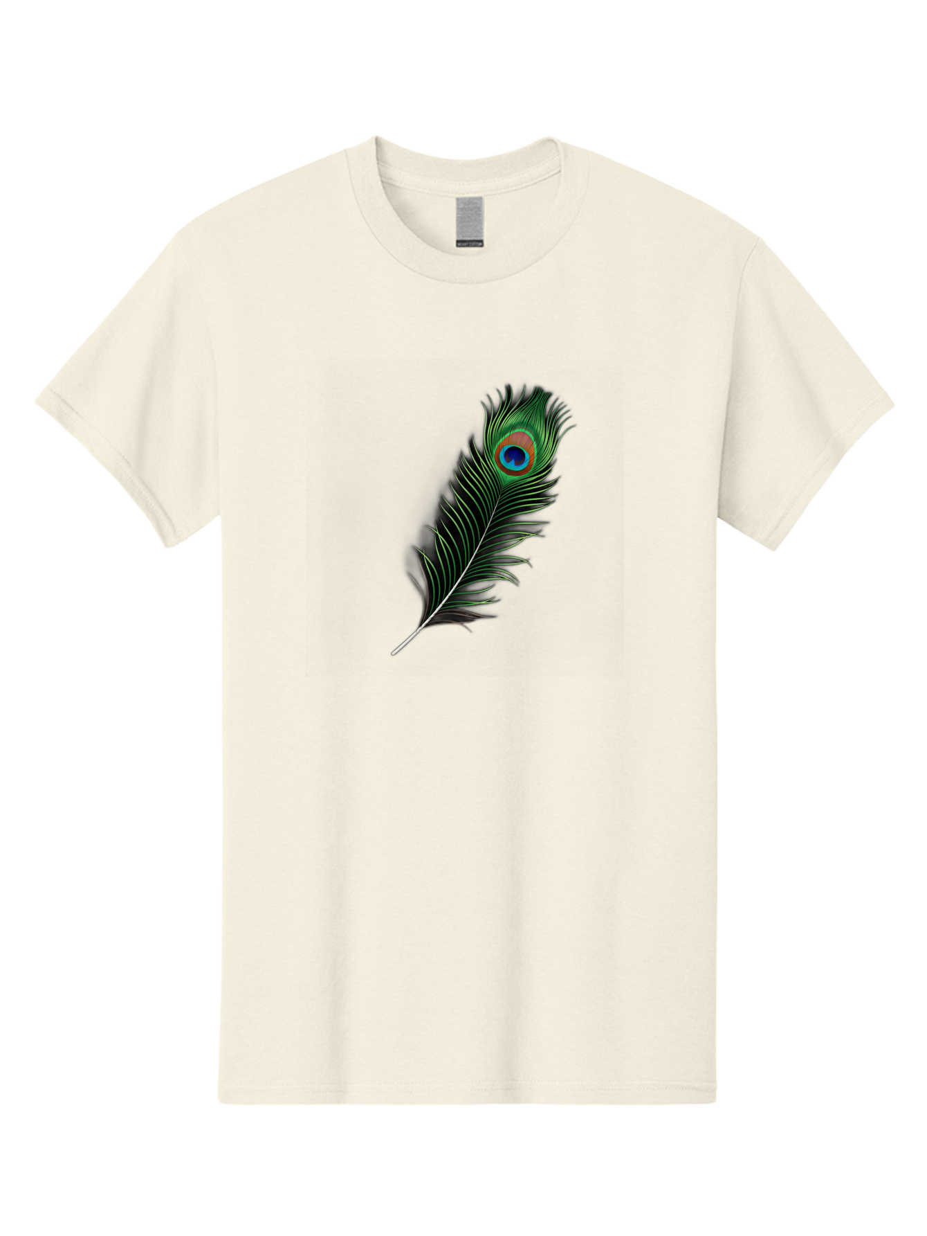 Peacock-Feather Men'S Graphic Tee, 100% Cotton, Comfortable Casual Summer Wear, Machine Washable, Peacock Feather, Bird Feather, Colorful Plumage, Vibrant Colors, Intricate Patterns, Natural Beauty, Symbolic Meaning, Ornamental Decoration, Bab119 5