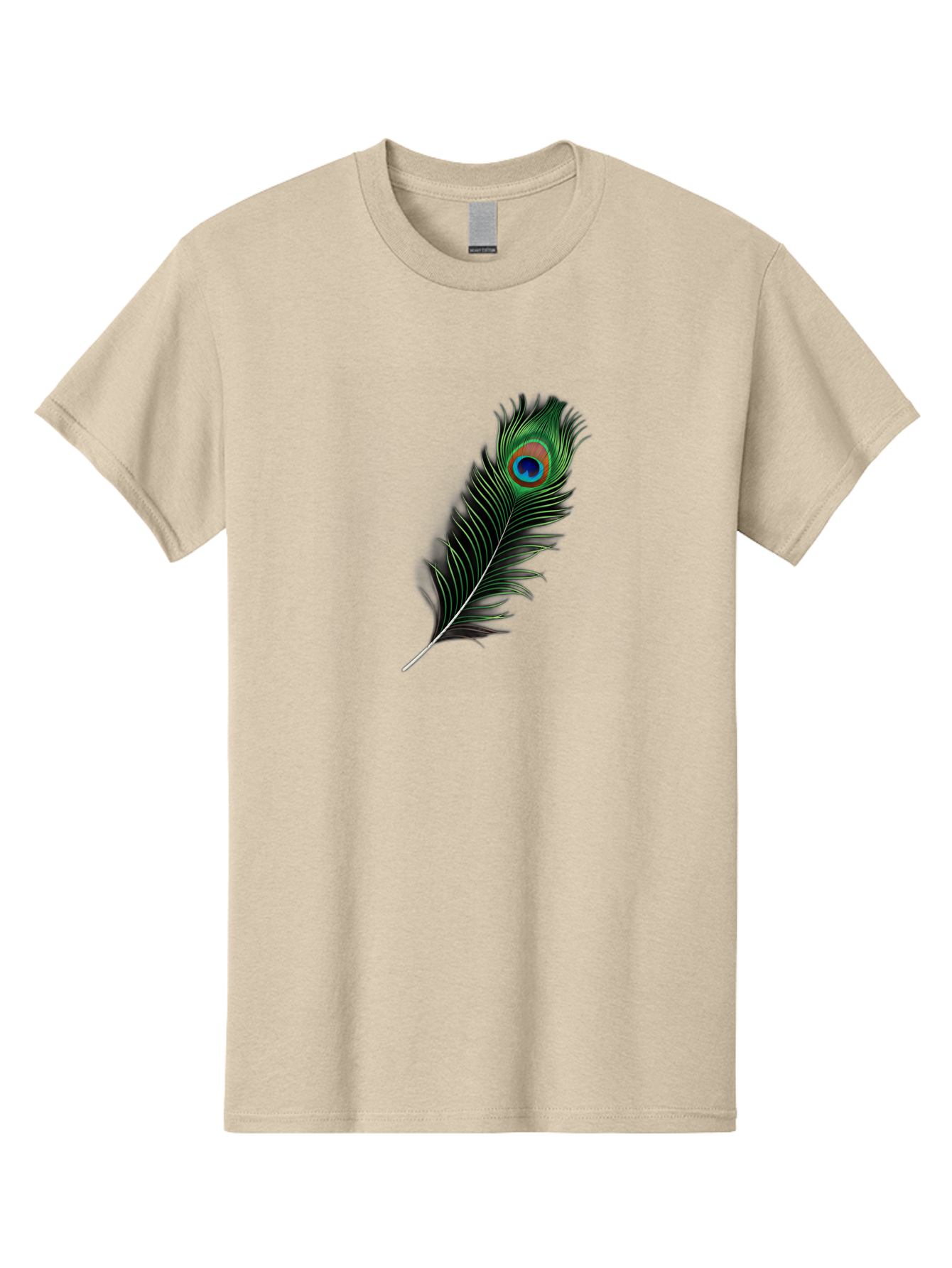 Peacock-Feather Men'S Graphic Tee, 100% Cotton, Comfortable Casual Summer Wear, Machine Washable, Peacock Feather, Bird Feather, Colorful Plumage, Vibrant Colors, Intricate Patterns, Natural Beauty, Symbolic Meaning, Ornamental Decoration, Bab119 3