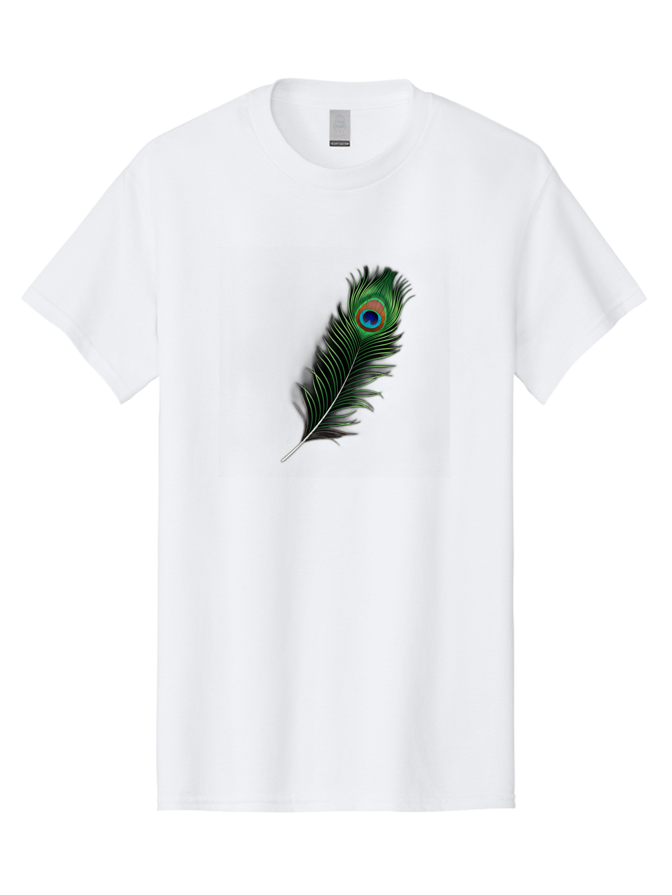 Peacock-Feather Men'S Graphic Tee, 100% Cotton, Comfortable Casual Summer Wear, Machine Washable, Peacock Feather, Bird Feather, Colorful Plumage, Vibrant Colors, Intricate Patterns, Natural Beauty, Symbolic Meaning, Ornamental Decoration, Bab119 7