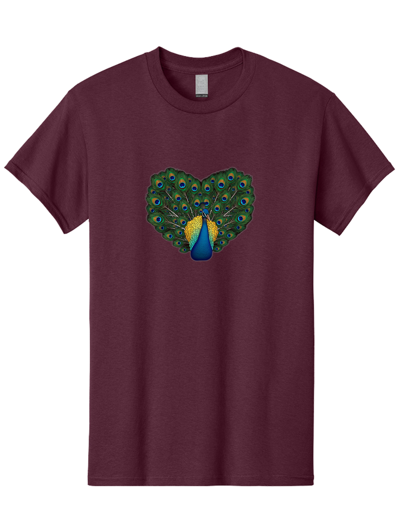 Peacock-Spreads-Tail Men'S Graphic Tee, 100% Cotton, Comfortable Casual Summer Wear, Machine Washable, Peacock Spreads Tail, Vibrant Feathers, Colorful Plumage, Blue And Gold, Eye-Catching Display, Majestic Bird, Ornate Patterns Bab130 15
