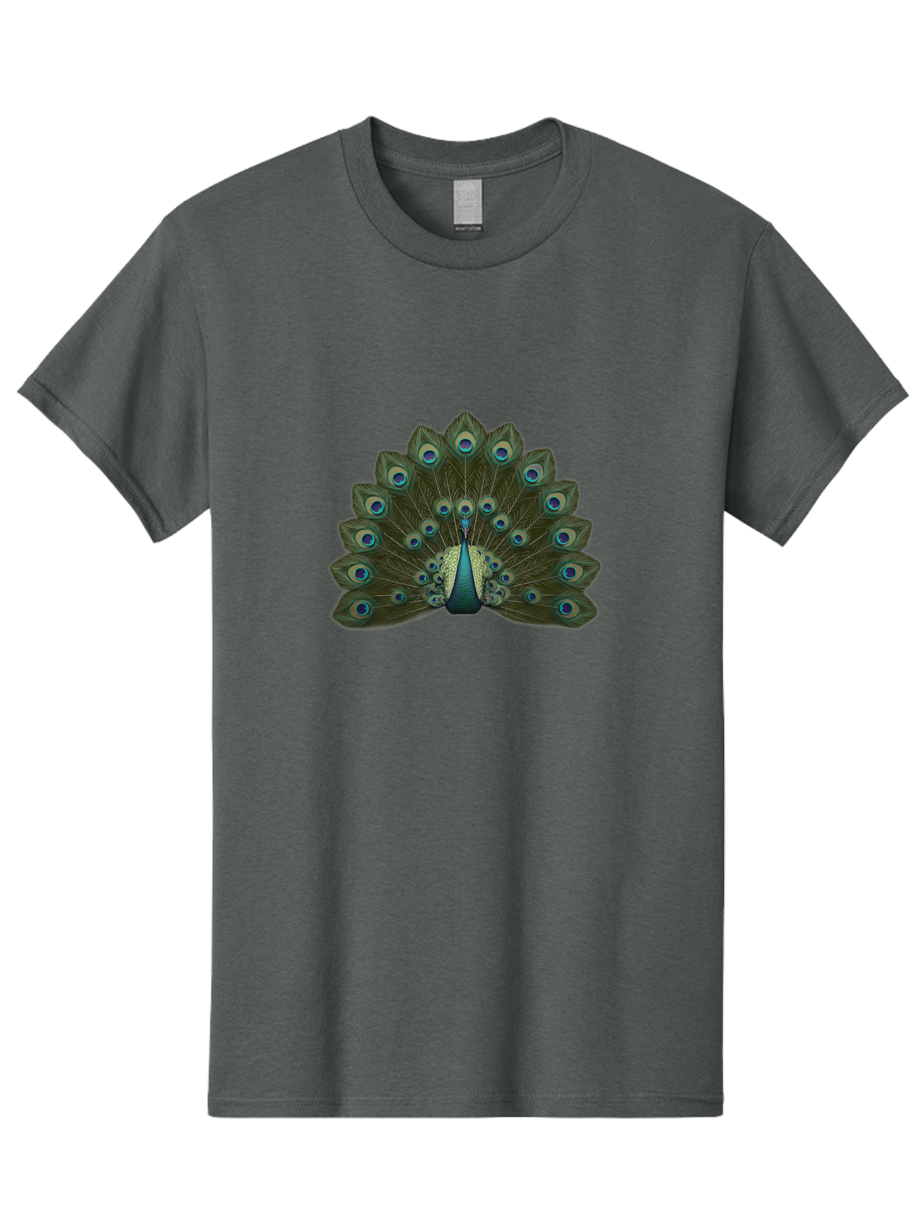 Peacock-Tail-Feathers-1 Men'S Graphic Tee, 100% Cotton, Comfortable Casual Summer Wear, Machine Washable, Peacock Feathers, Vibrant Colors, Blue And Green Hues, Eye-Catching Display, Exotic Bird, Wildlife Photography, Feathered Fan, Bab131 19
