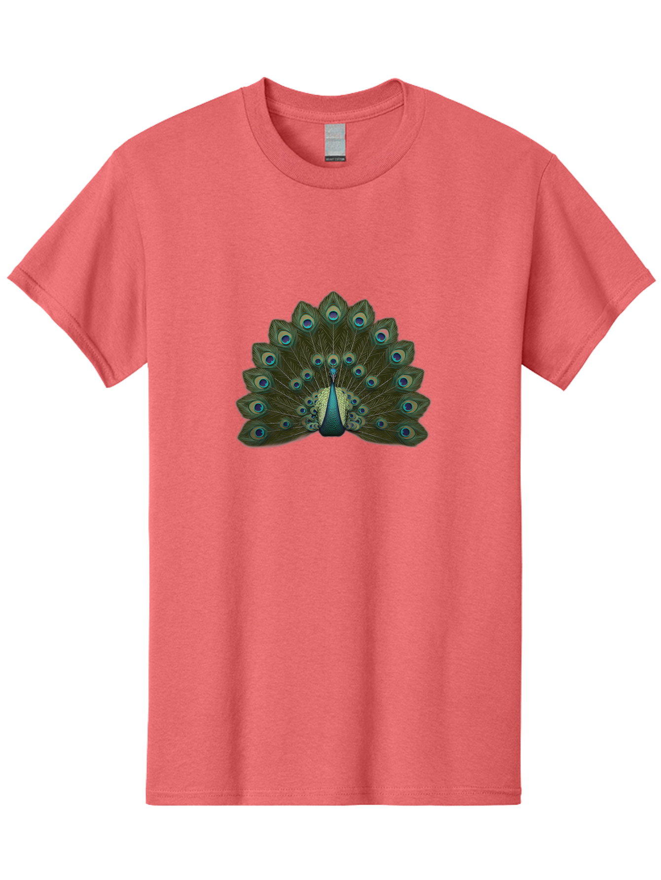 Peacock-Tail-Feathers-1 Men'S Graphic Tee, 100% Cotton, Comfortable Casual Summer Wear, Machine Washable, Peacock Feathers, Vibrant Colors, Blue And Green Hues, Eye-Catching Display, Exotic Bird, Wildlife Photography, Feathered Fan, Bab131 1