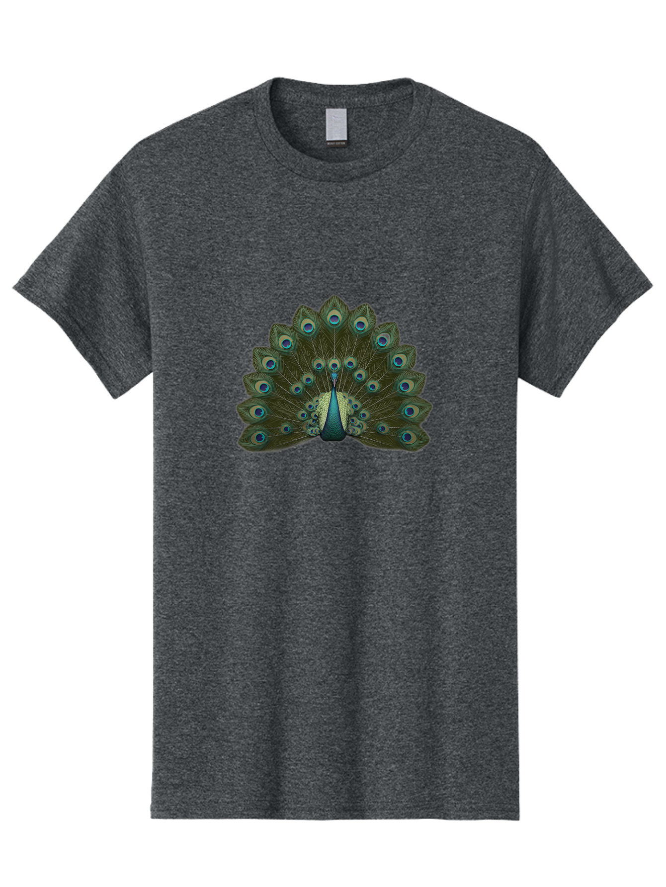 Peacock-Tail-Feathers-1 Men'S Graphic Tee, 100% Cotton, Comfortable Casual Summer Wear, Machine Washable, Peacock Feathers, Vibrant Colors, Blue And Green Hues, Eye-Catching Display, Exotic Bird, Wildlife Photography, Feathered Fan, Bab131 9