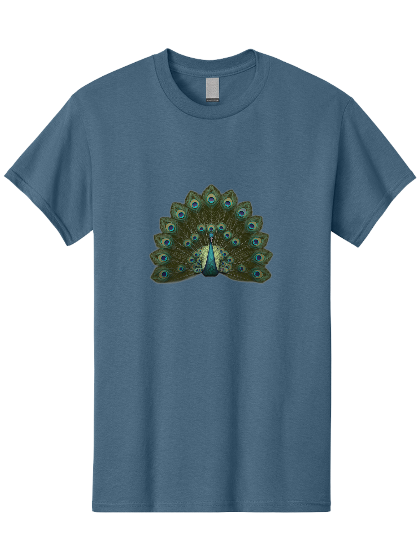 Peacock-Tail-Feathers-1 Men'S Graphic Tee, 100% Cotton, Comfortable Casual Summer Wear, Machine Washable, Peacock Feathers, Vibrant Colors, Blue And Green Hues, Eye-Catching Display, Exotic Bird, Wildlife Photography, Feathered Fan, Bab131 13
