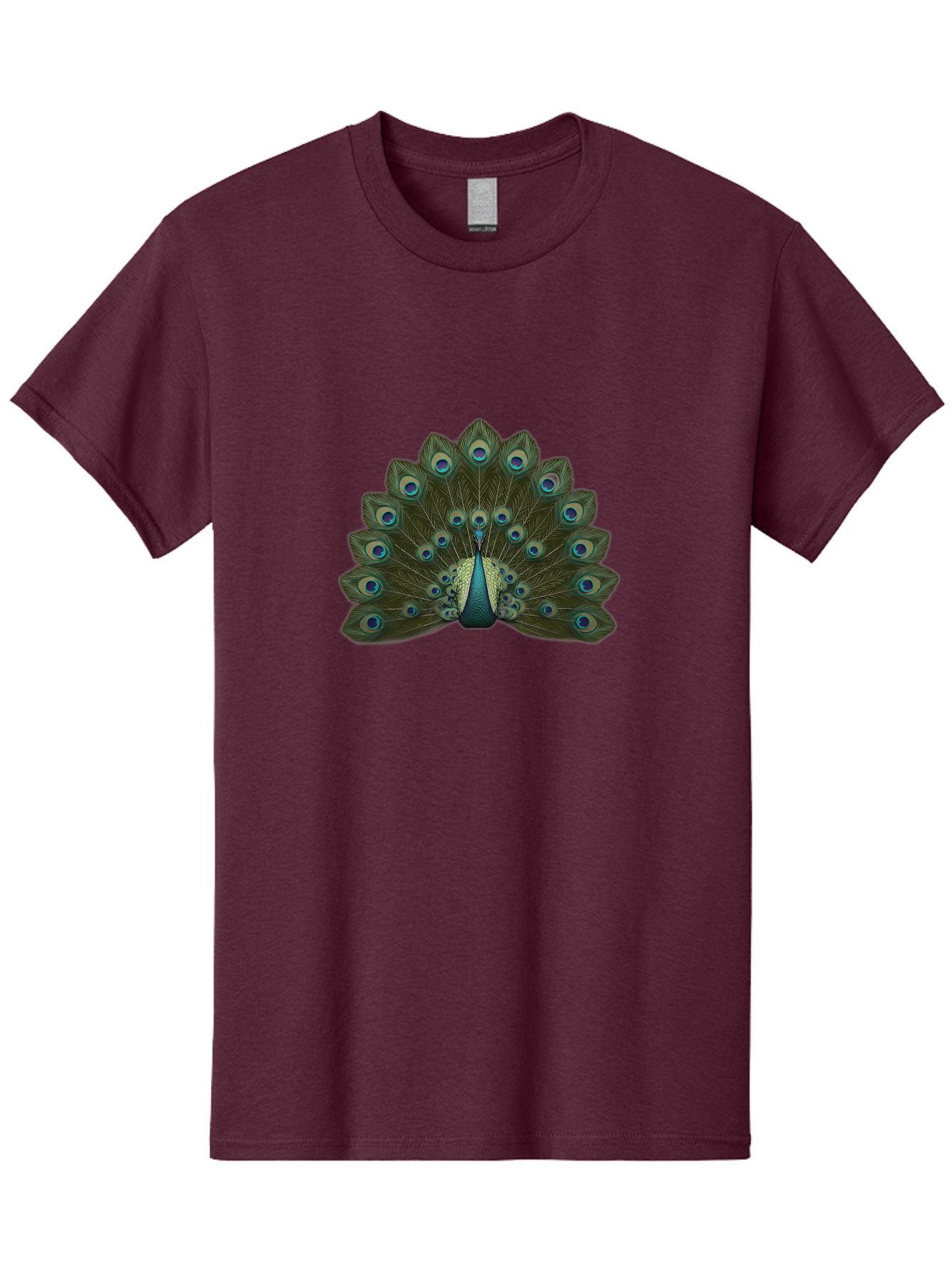 Peacock-Tail-Feathers-1 Men'S Graphic Tee, 100% Cotton, Comfortable Casual Summer Wear, Machine Washable, Peacock Feathers, Vibrant Colors, Blue And Green Hues, Eye-Catching Display, Exotic Bird, Wildlife Photography, Feathered Fan, Bab131 15