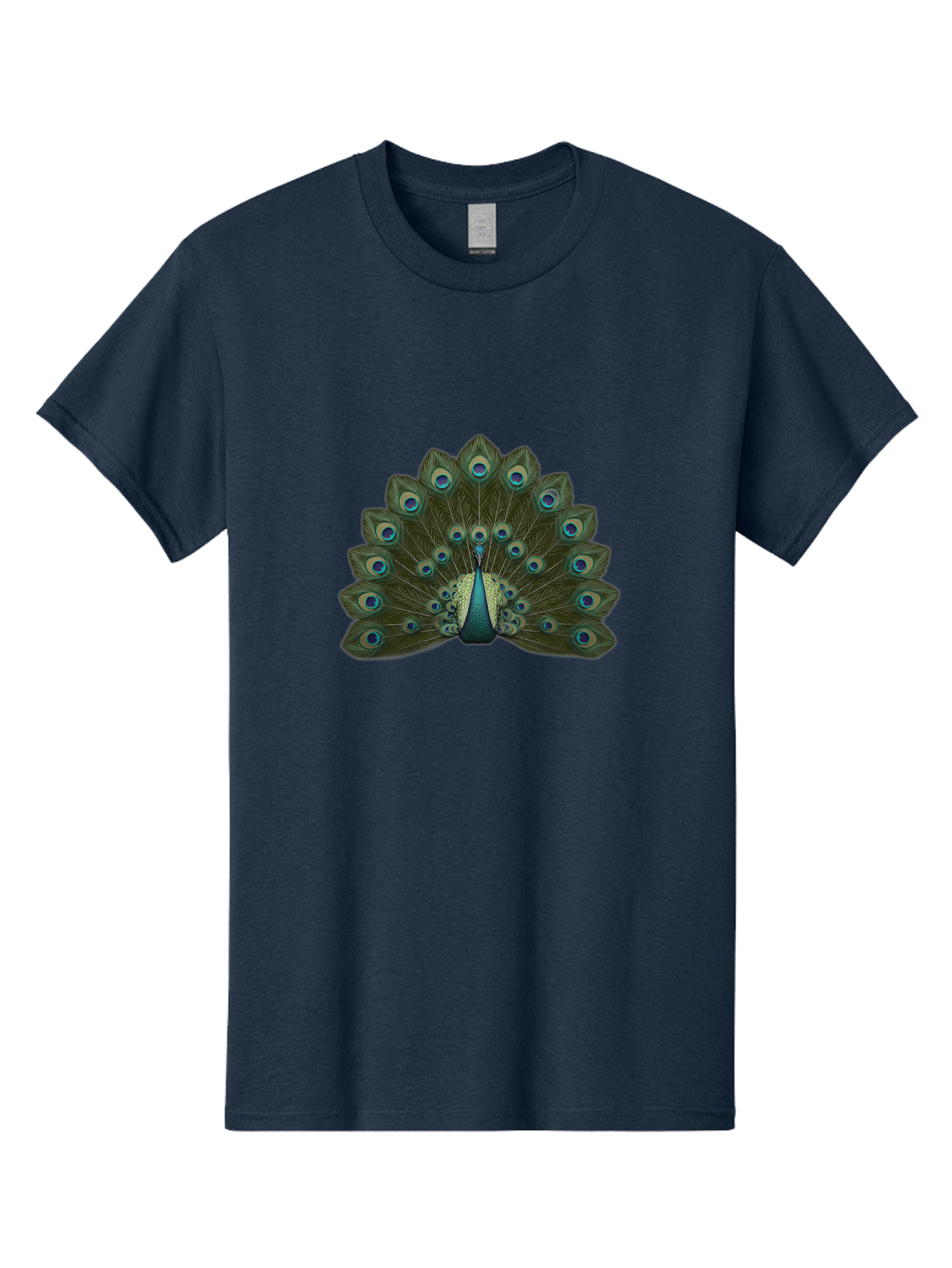Peacock-Tail-Feathers-1 Men'S Graphic Tee, 100% Cotton, Comfortable Casual Summer Wear, Machine Washable, Peacock Feathers, Vibrant Colors, Blue And Green Hues, Eye-Catching Display, Exotic Bird, Wildlife Photography, Feathered Fan, Bab131 21