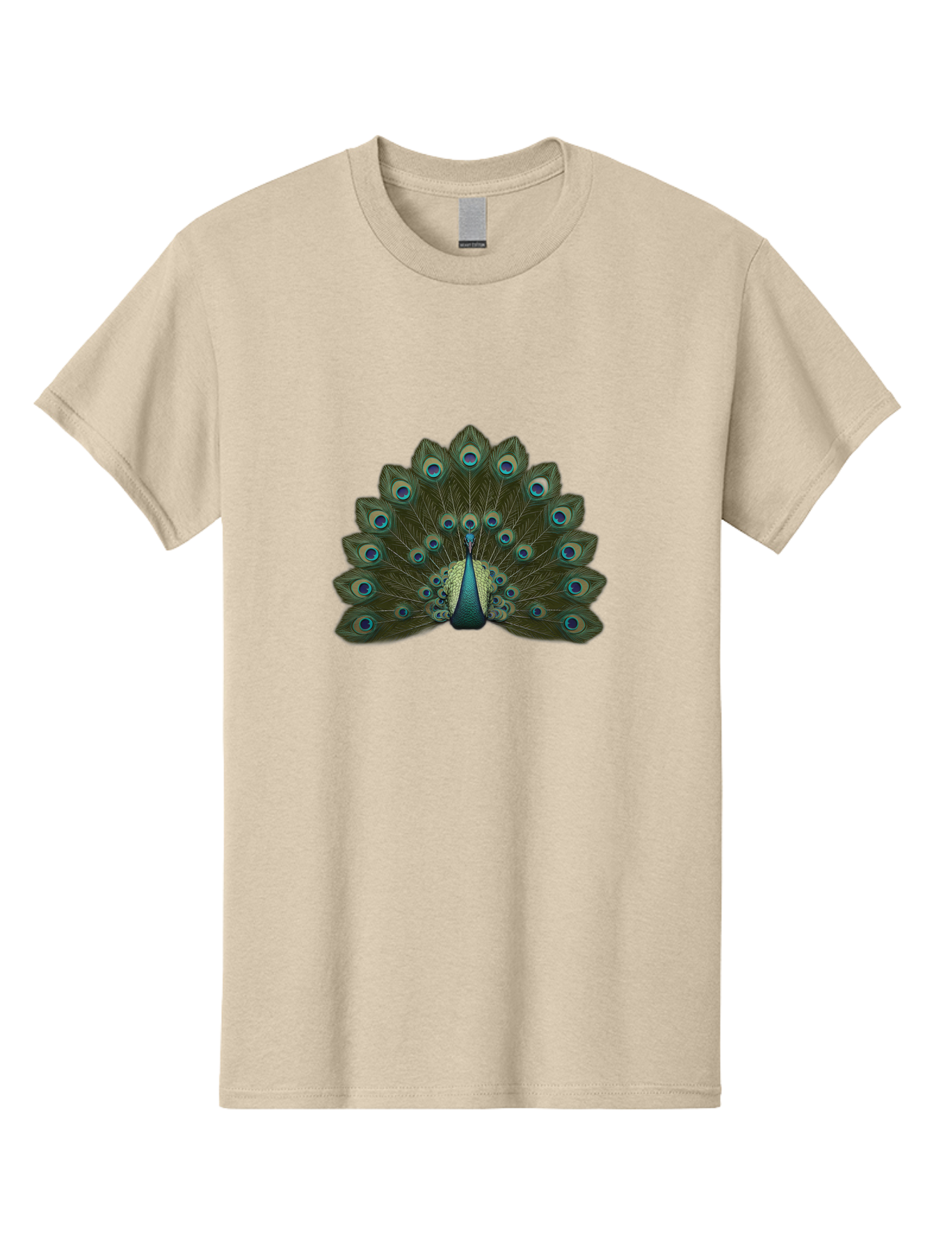 Peacock-Tail-Feathers-1 Men'S Graphic Tee, 100% Cotton, Comfortable Casual Summer Wear, Machine Washable, Peacock Feathers, Vibrant Colors, Blue And Green Hues, Eye-Catching Display, Exotic Bird, Wildlife Photography, Feathered Fan, Bab131 3