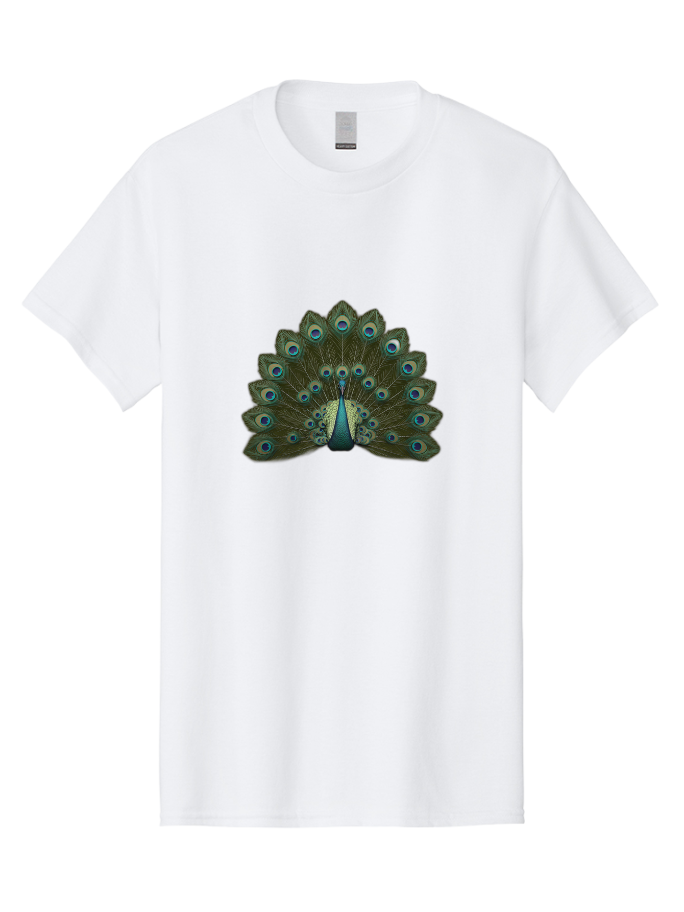 Peacock-Tail-Feathers-1 Men'S Graphic Tee, 100% Cotton, Comfortable Casual Summer Wear, Machine Washable, Peacock Feathers, Vibrant Colors, Blue And Green Hues, Eye-Catching Display, Exotic Bird, Wildlife Photography, Feathered Fan, Bab131 7