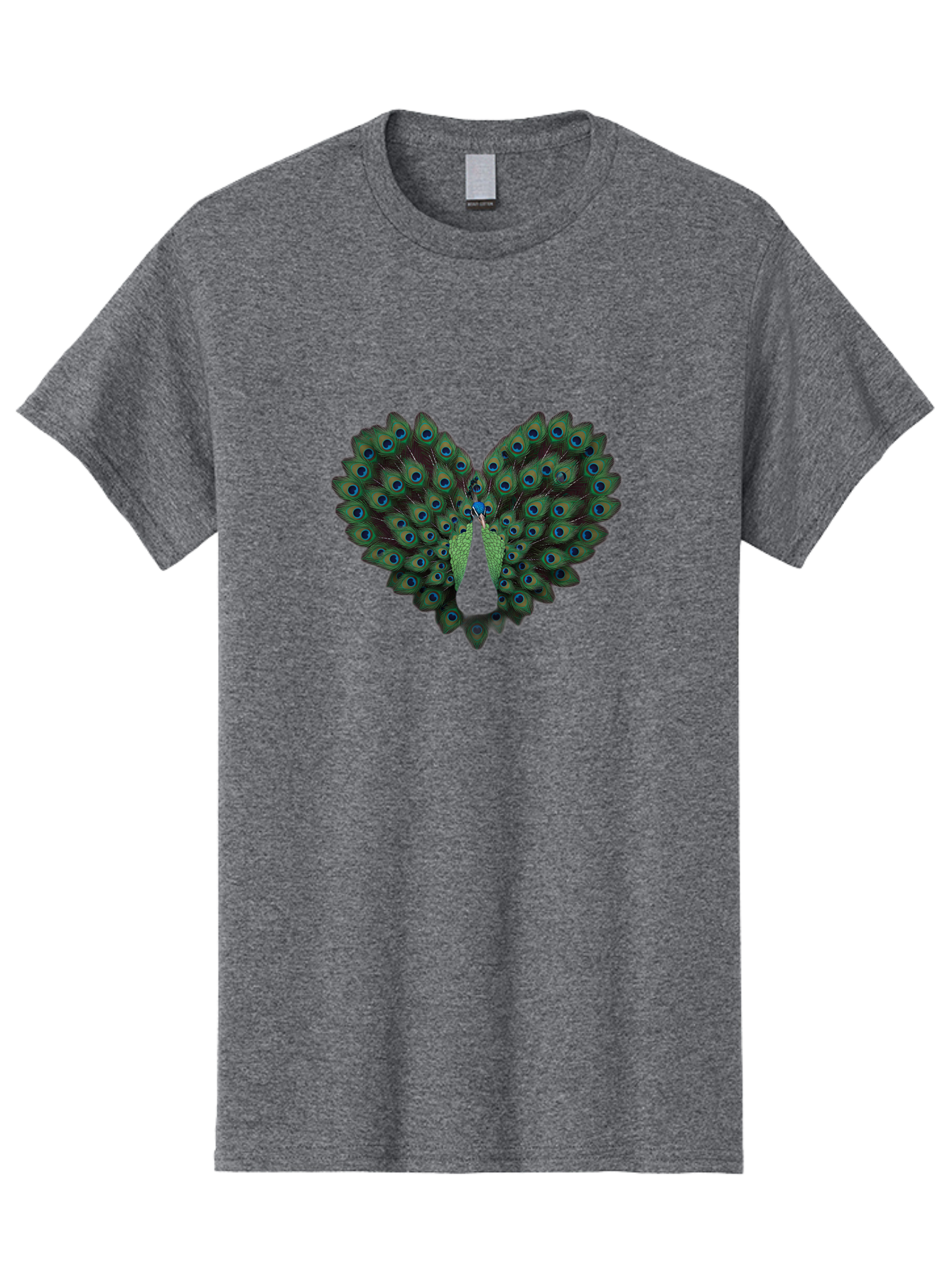 Peacock-Tail-Feathers-2 Men'S Graphic Tee, 100% Cotton, Comfortable Casual Summer Wear, Machine Washable, Peacock Tail Feathers, Vibrant Colors, Blue Eyespots, Green Plumage, Bird Display, Exotic Beauty, Wildlife Photography, Bab132 11