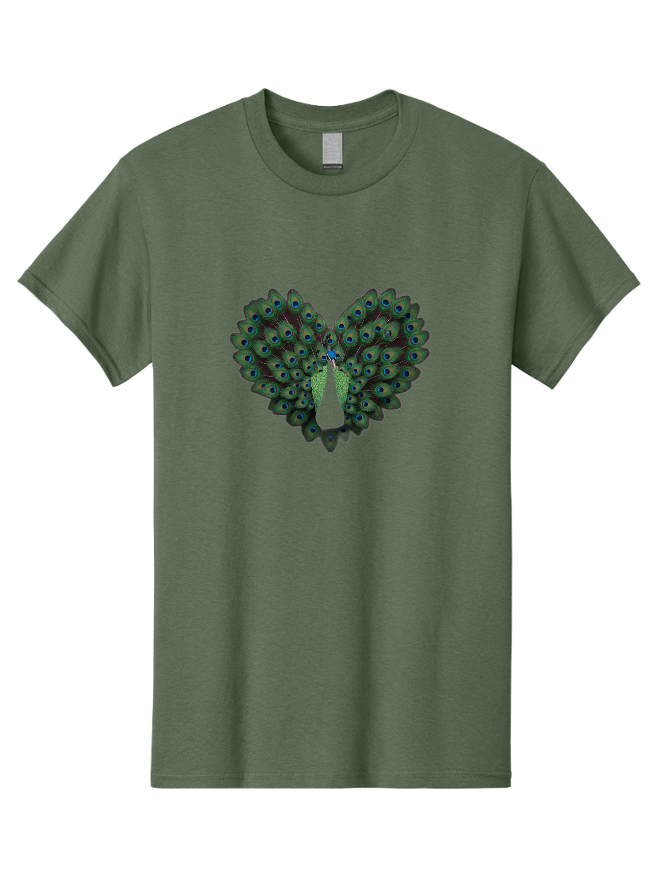 Peacock-Tail-Feathers-2 Men'S Graphic Tee, 100% Cotton, Comfortable Casual Summer Wear, Machine Washable, Peacock Tail Feathers, Vibrant Colors, Blue Eyespots, Green Plumage, Bird Display, Exotic Beauty, Wildlife Photography, Bab132 17