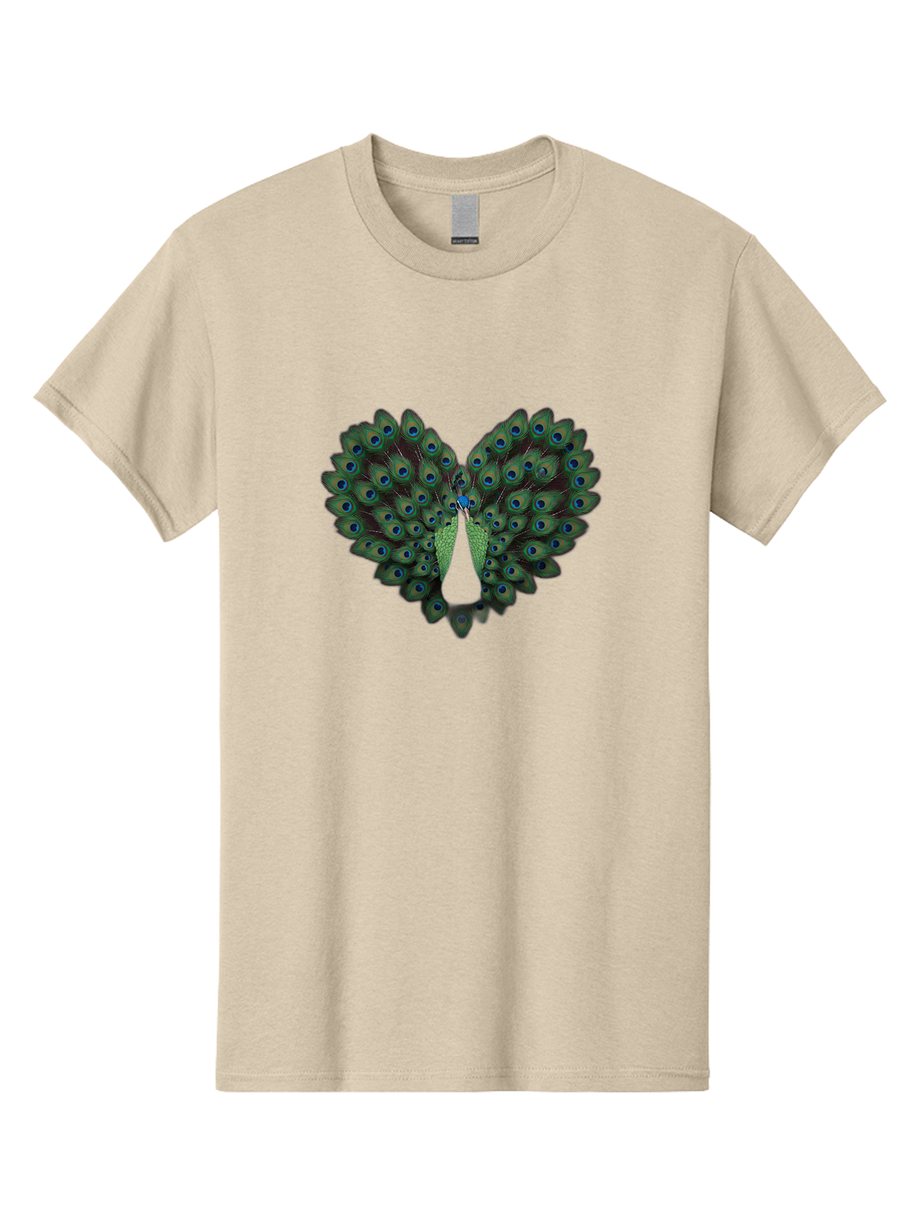 Peacock-Tail-Feathers-2 Men'S Graphic Tee, 100% Cotton, Comfortable Casual Summer Wear, Machine Washable, Peacock Tail Feathers, Vibrant Colors, Blue Eyespots, Green Plumage, Bird Display, Exotic Beauty, Wildlife Photography, Bab132 3