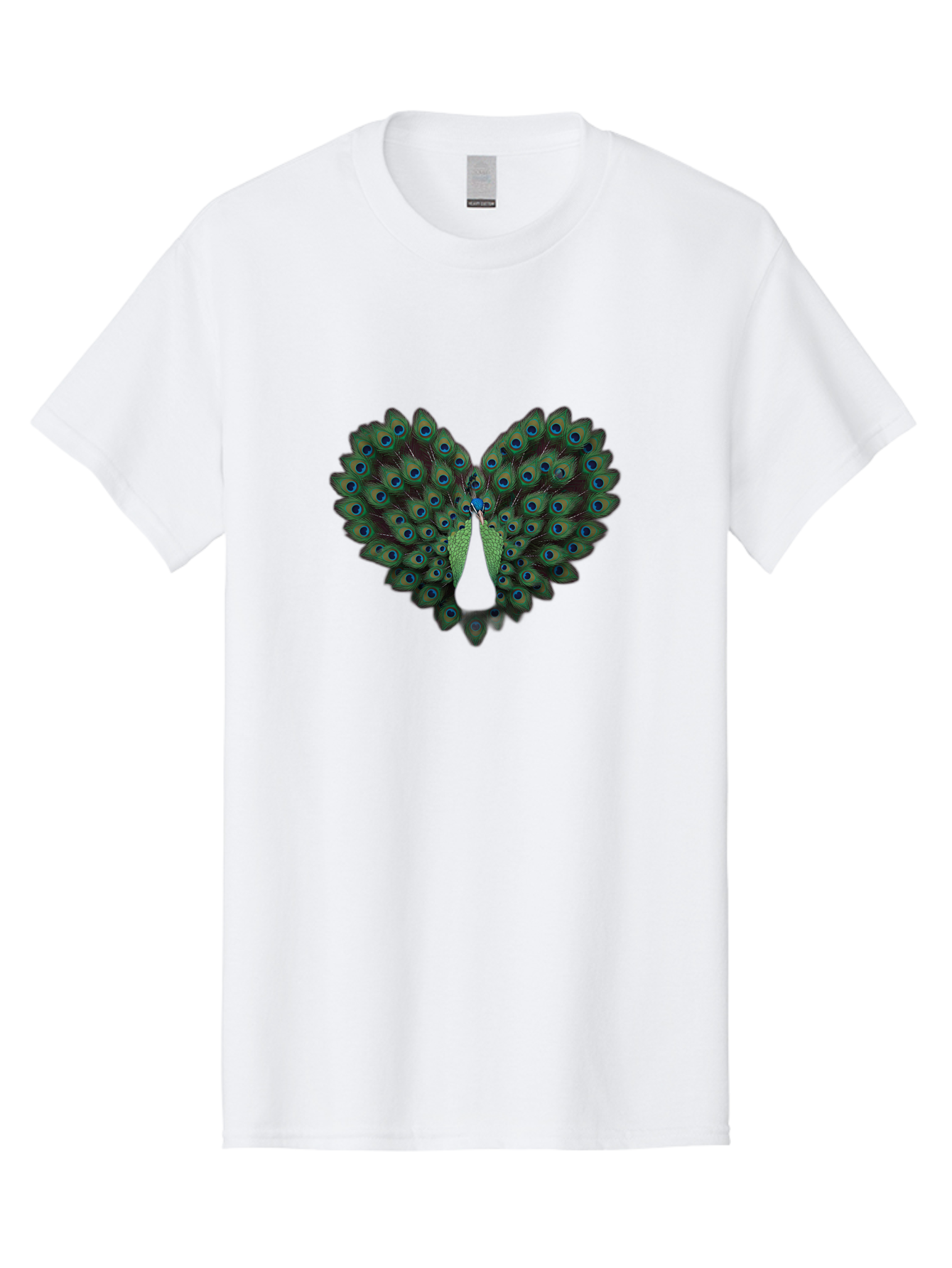Peacock-Tail-Feathers-2 Men'S Graphic Tee, 100% Cotton, Comfortable Casual Summer Wear, Machine Washable, Peacock Tail Feathers, Vibrant Colors, Blue Eyespots, Green Plumage, Bird Display, Exotic Beauty, Wildlife Photography, Bab132 7