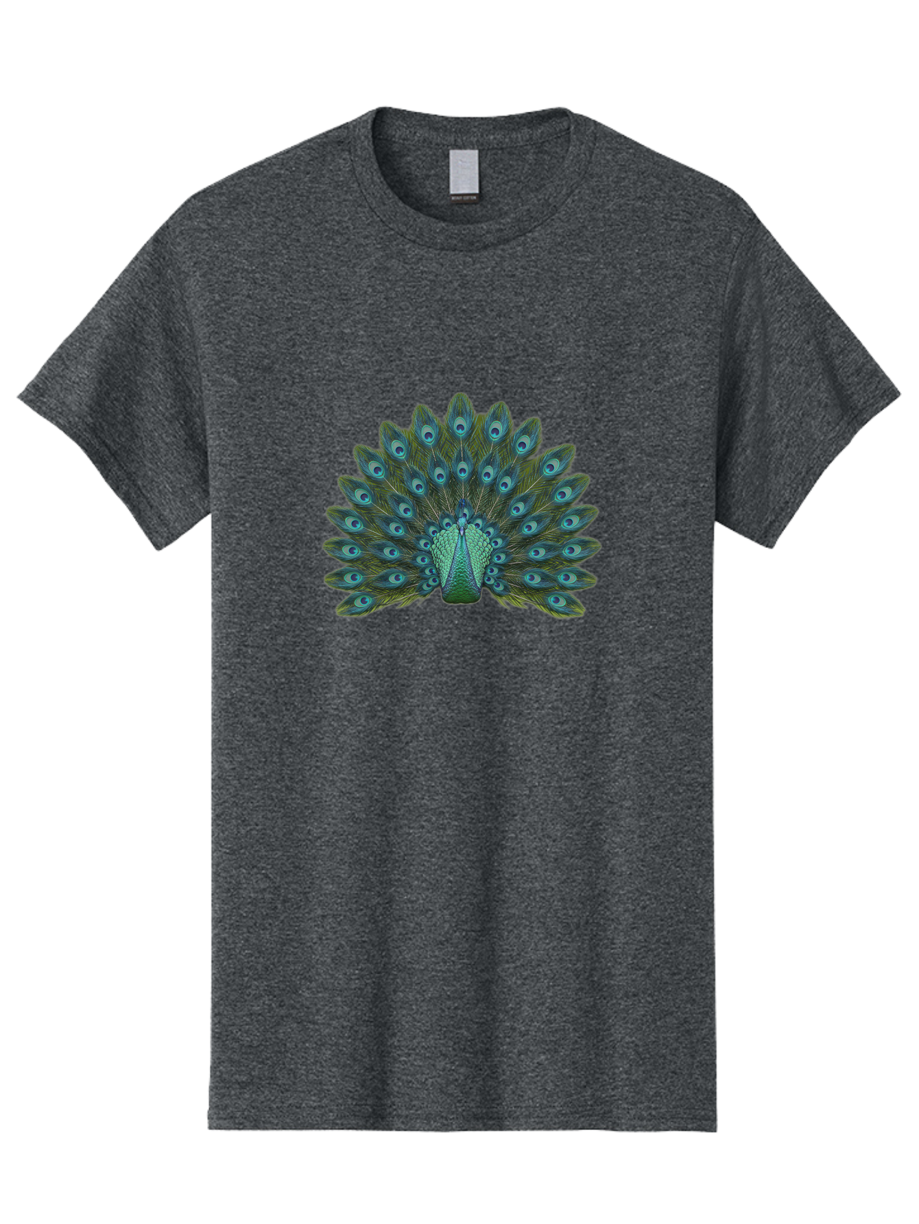 Peacock-Tail-Feathers Men'S Graphic Tee, 100% Cotton, Comfortable Casual Summer Wear, Machine Washable, Peacock Feathers, Blue And Green Plumage, Eye-Catching Display, Vibrant Colors, Intricate Patterns, Majestic Bird, Natural Beauty, Bab133 9