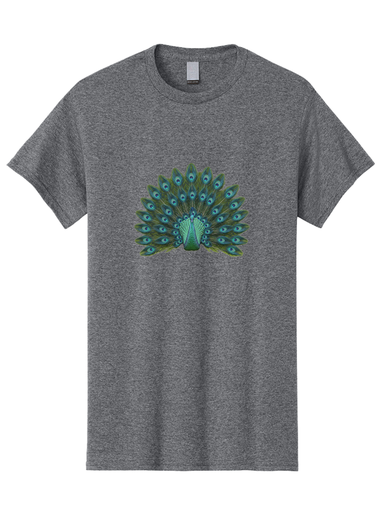 Peacock-Tail-Feathers Men'S Graphic Tee, 100% Cotton, Comfortable Casual Summer Wear, Machine Washable, Peacock Feathers, Blue And Green Plumage, Eye-Catching Display, Vibrant Colors, Intricate Patterns, Majestic Bird, Natural Beauty, Bab133 11
