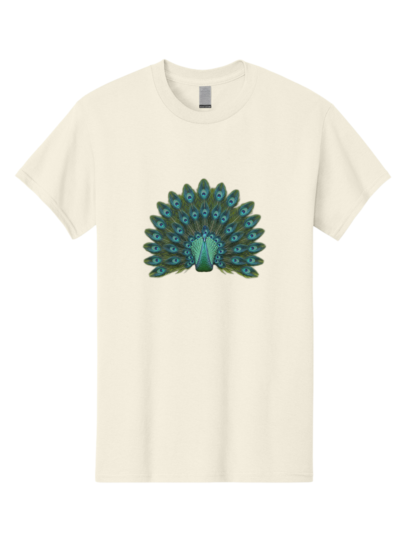 Peacock-Tail-Feathers Men'S Graphic Tee, 100% Cotton, Comfortable Casual Summer Wear, Machine Washable, Peacock Feathers, Blue And Green Plumage, Eye-Catching Display, Vibrant Colors, Intricate Patterns, Majestic Bird, Natural Beauty, Bab133 5