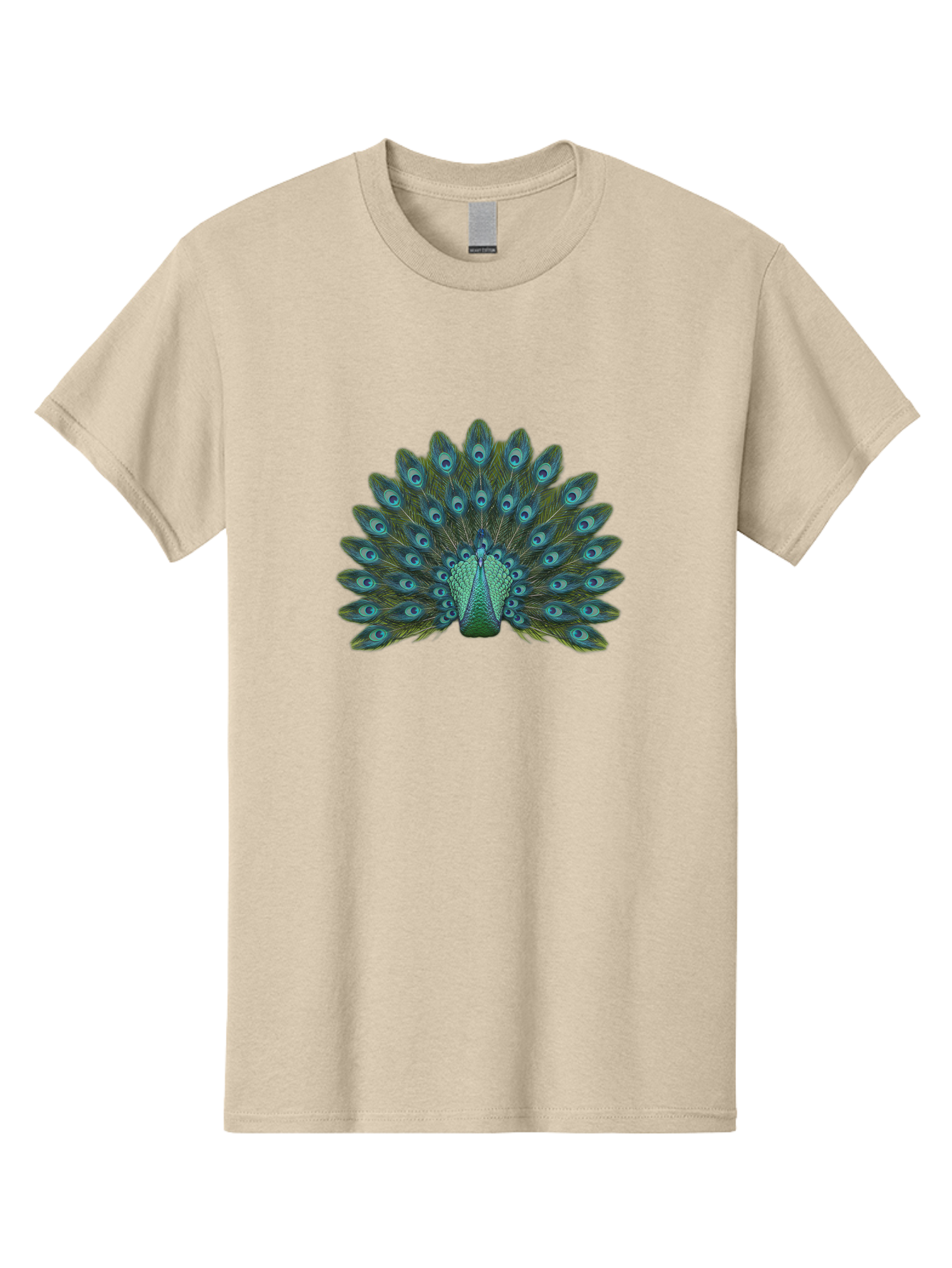 Peacock-Tail-Feathers Men'S Graphic Tee, 100% Cotton, Comfortable Casual Summer Wear, Machine Washable, Peacock Feathers, Blue And Green Plumage, Eye-Catching Display, Vibrant Colors, Intricate Patterns, Majestic Bird, Natural Beauty, Bab133 3