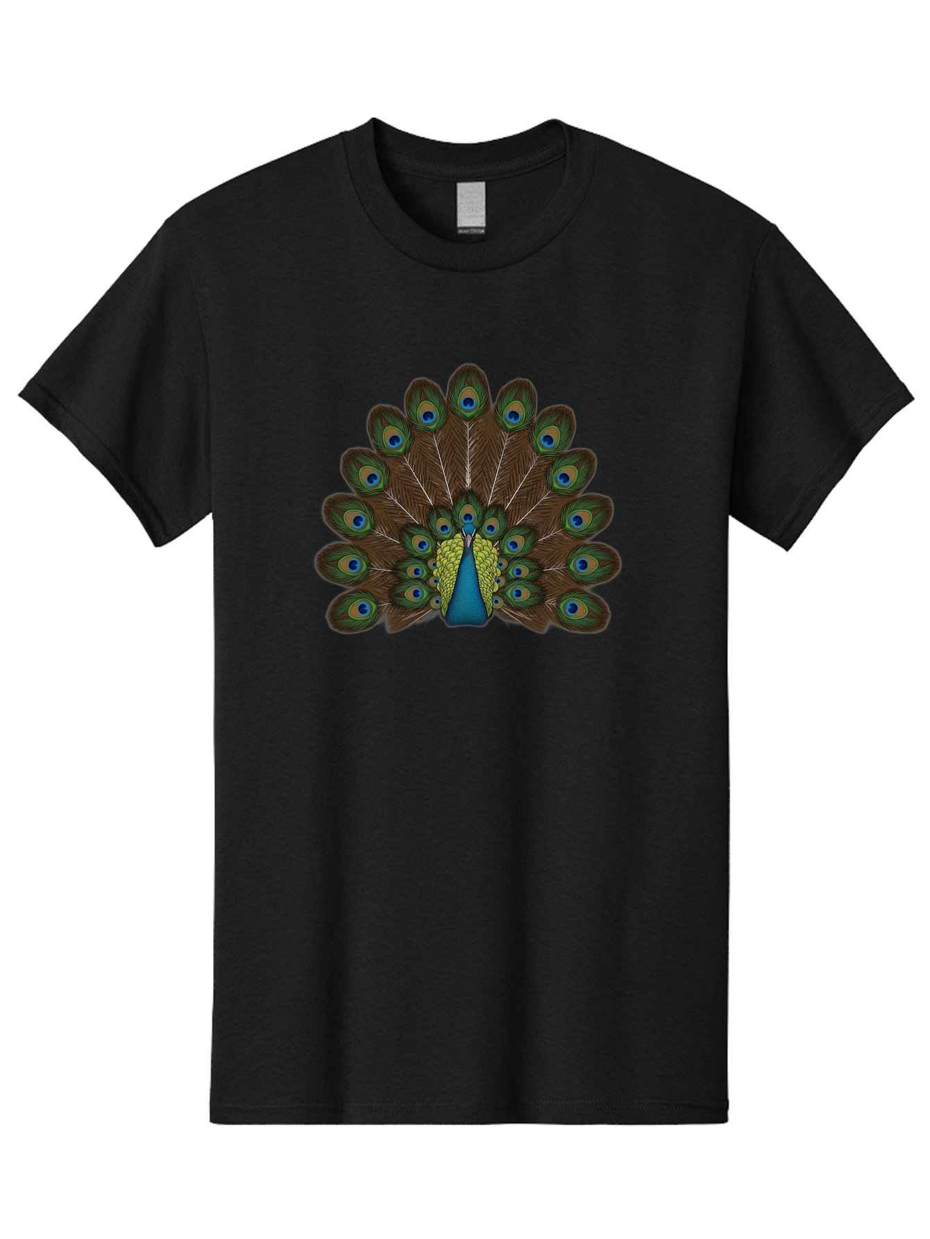 Peacock-Tail Men'S Graphic Tee, 100% Cotton, Comfortable Casual Summer Wear, Machine Washable, Peacock Feathers, Colorful Plumage, Vibrant Blues And Greens, Eye-Catching Display, Intricate Patterns, Majestic Bird, Ornate Decoration, Bab134 27