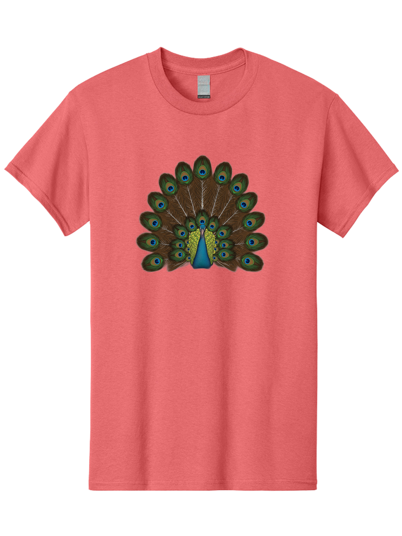 Peacock-Tail Men'S Graphic Tee, 100% Cotton, Comfortable Casual Summer Wear, Machine Washable, Peacock Feathers, Colorful Plumage, Vibrant Blues And Greens, Eye-Catching Display, Intricate Patterns, Majestic Bird, Ornate Decoration, Bab134 1