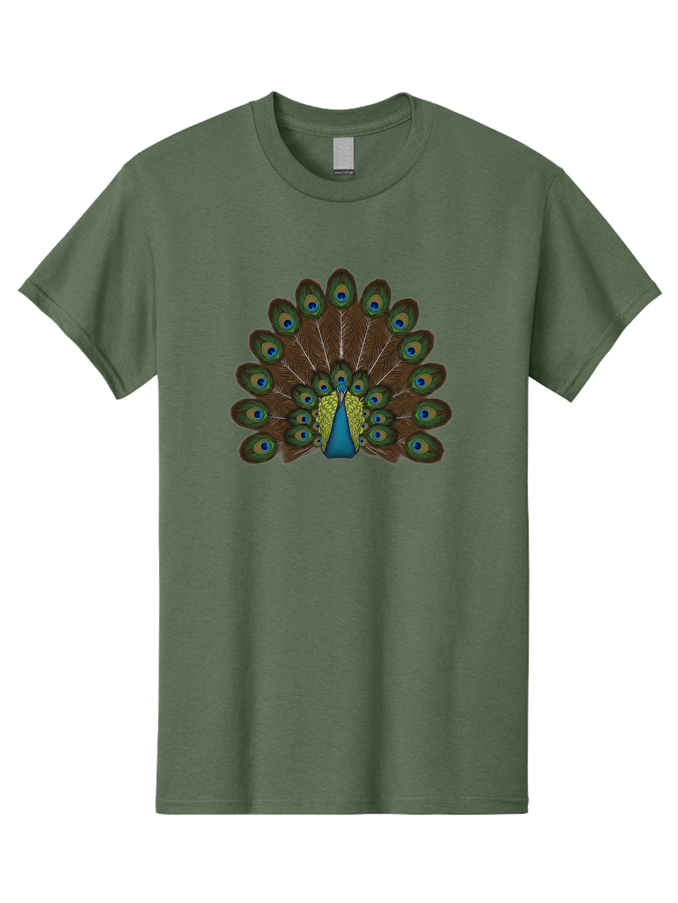 Peacock-Tail Men'S Graphic Tee, 100% Cotton, Comfortable Casual Summer Wear, Machine Washable, Peacock Feathers, Colorful Plumage, Vibrant Blues And Greens, Eye-Catching Display, Intricate Patterns, Majestic Bird, Ornate Decoration, Bab134 17